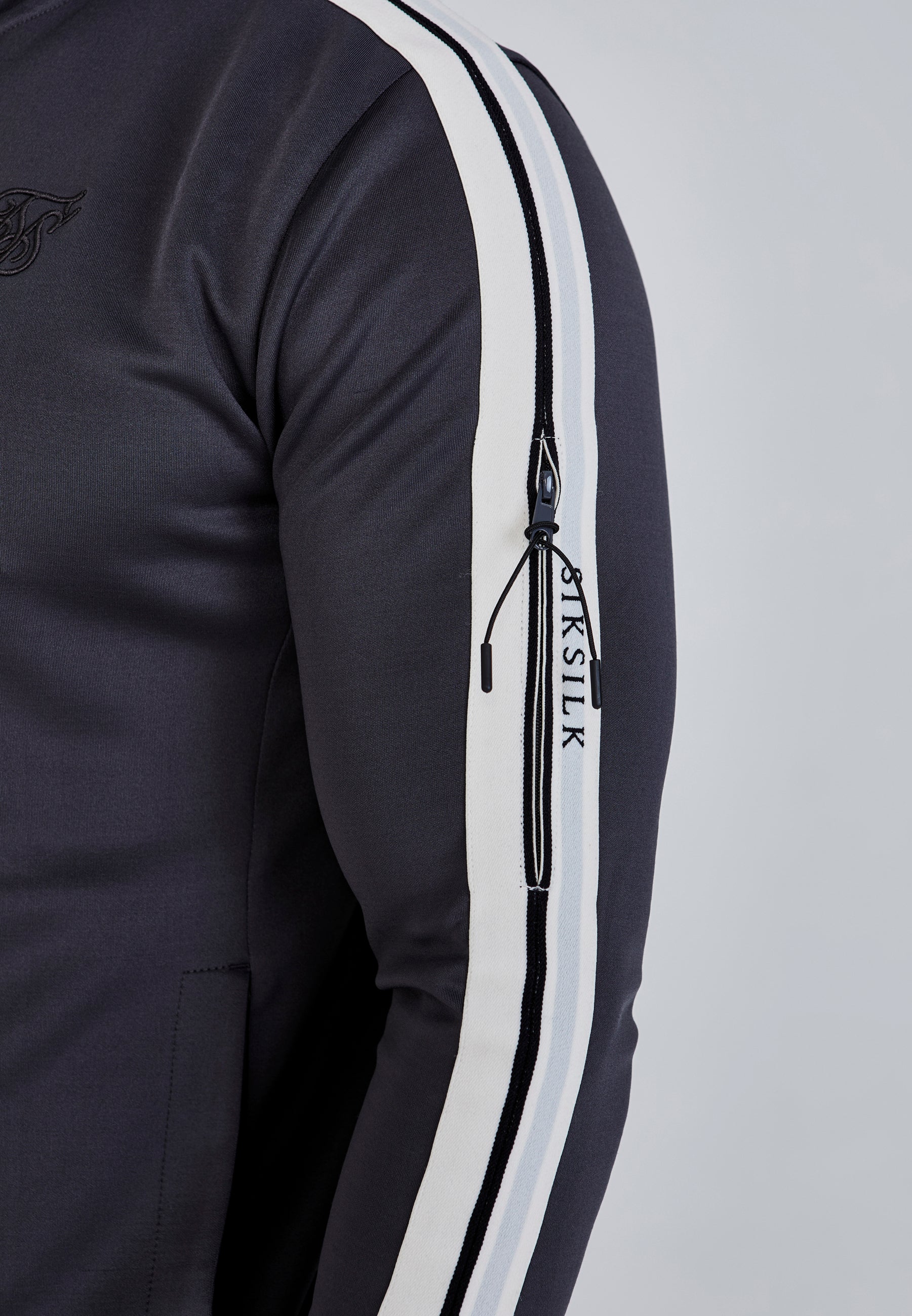 Full Zip Hoodie in Grey Sweatjacken SikSilk