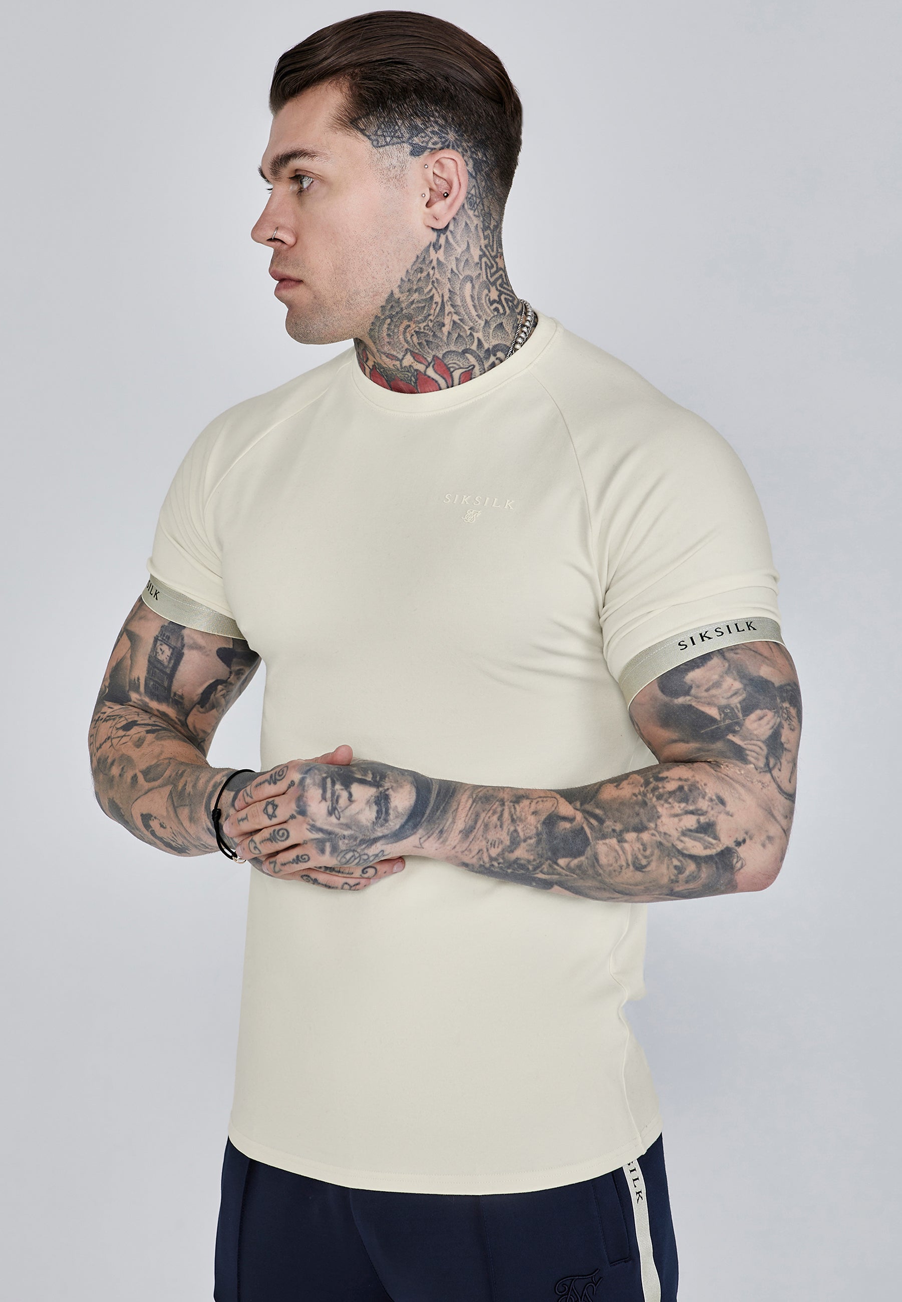 Tech T-Shirt in Ecru T-Shirts SikSilk