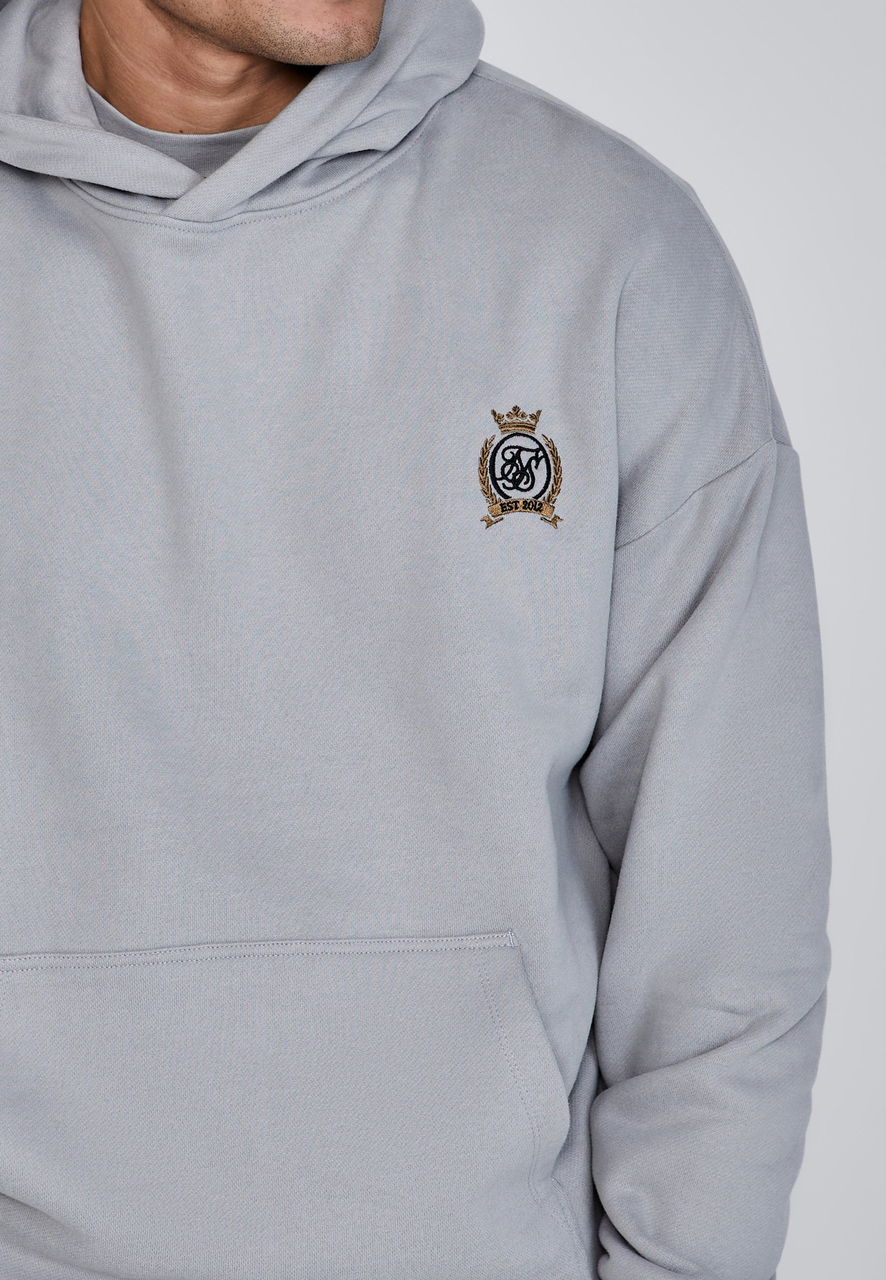 Pullover Hoodie in Grey Kapuzenpullover SikSilk