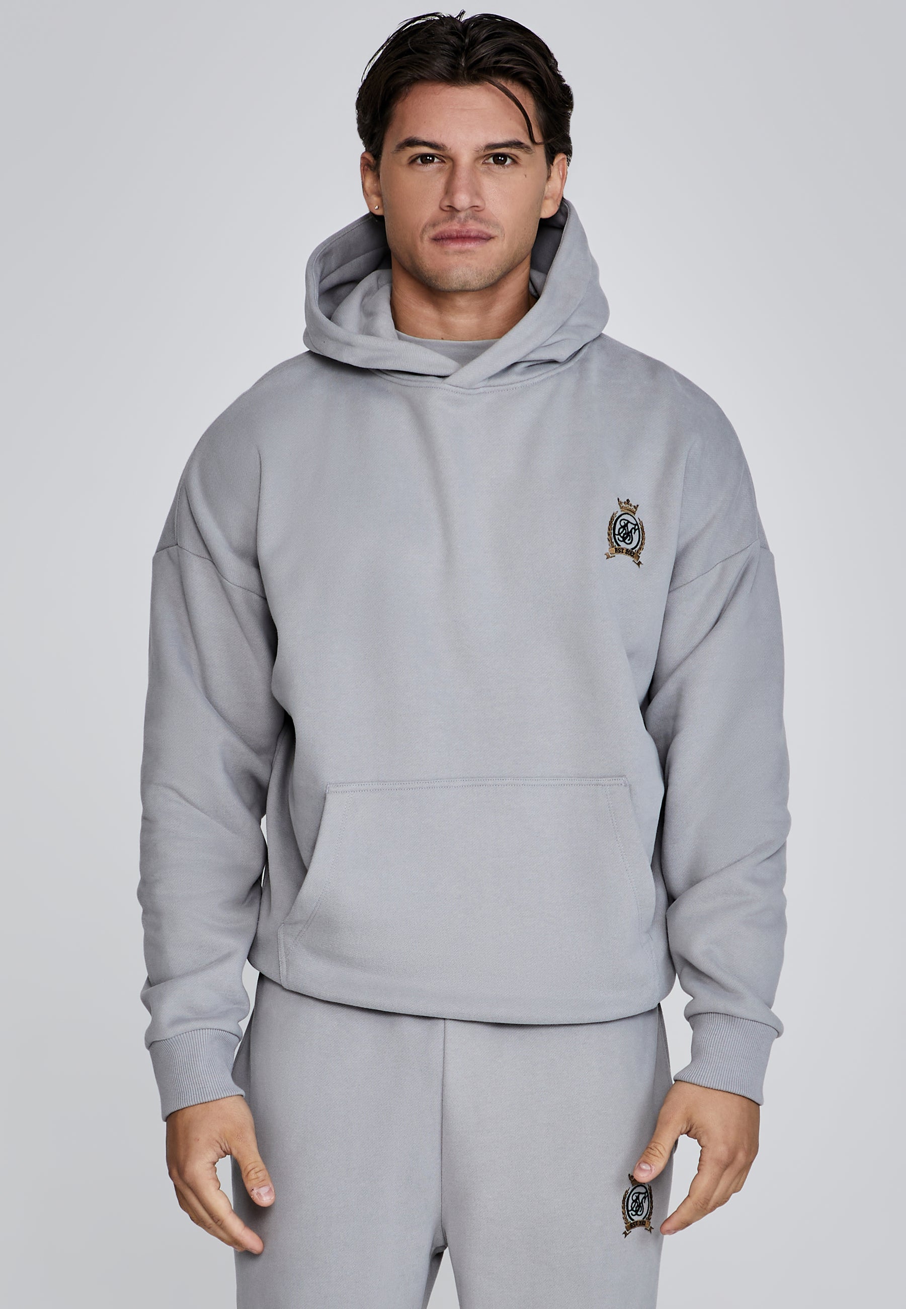 Pullover Hoodie in Grey Kapuzenpullover SikSilk