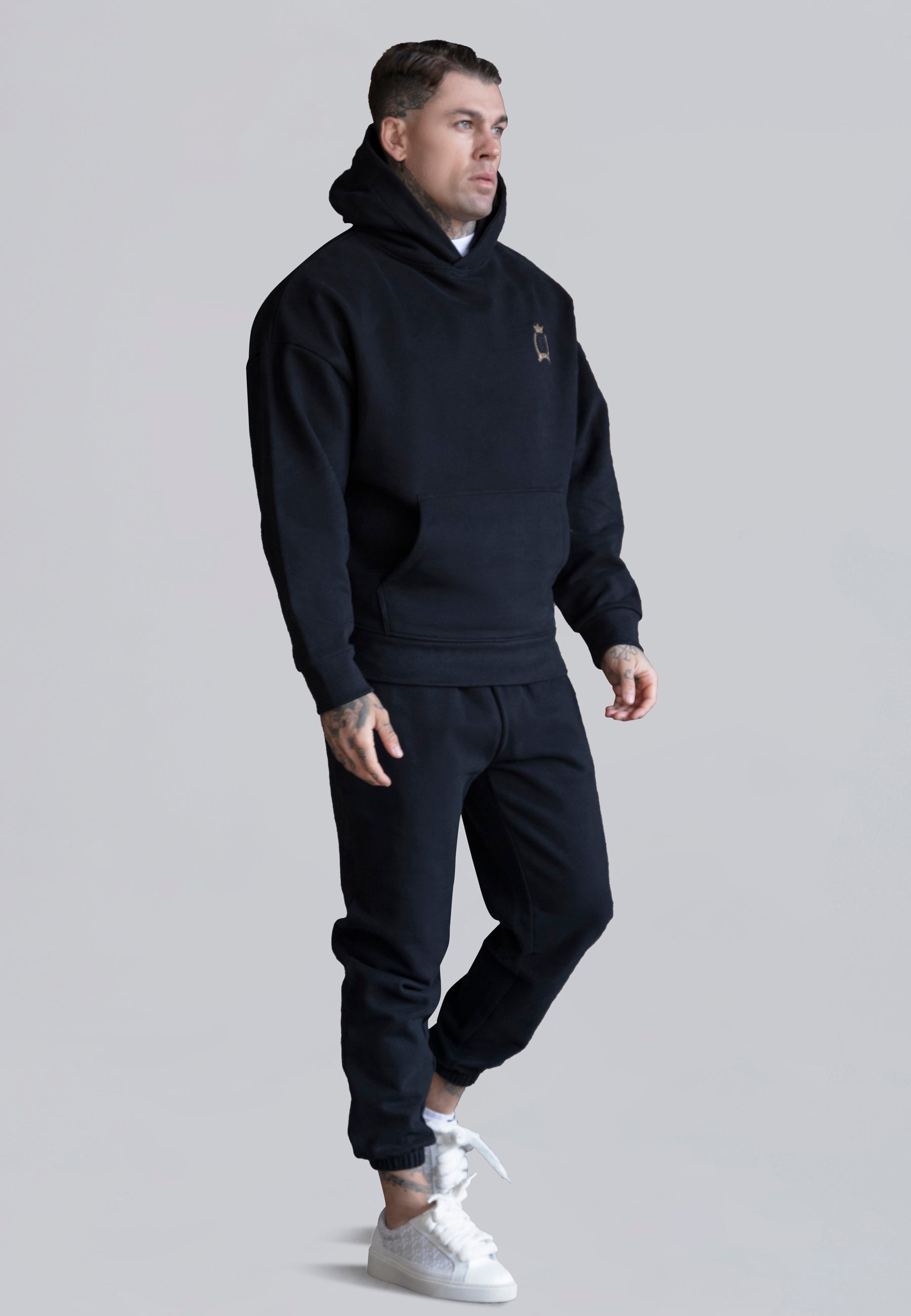 Pullover Hoodie in Black Kapuzenpullover SikSilk