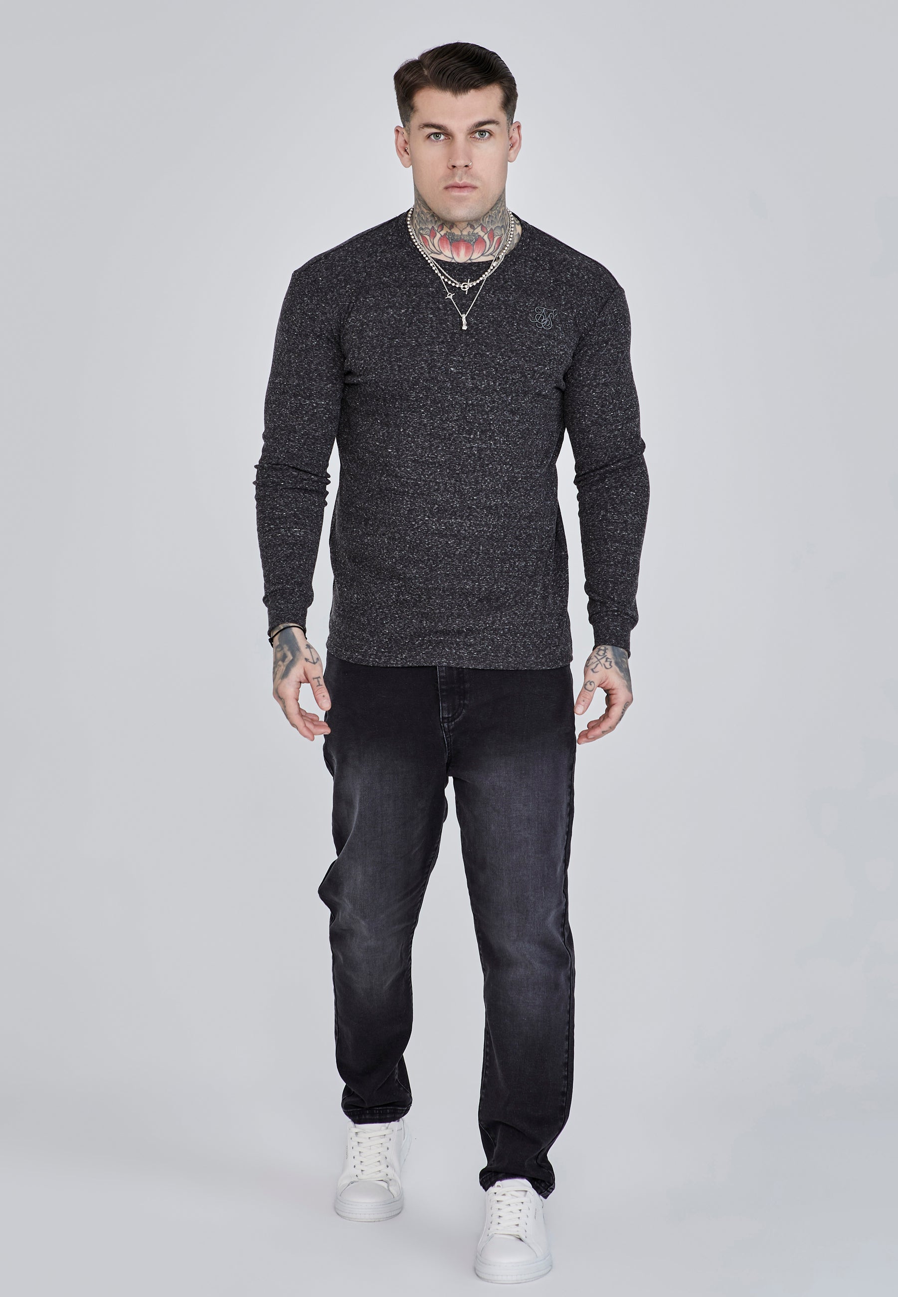 Long Sleeve T-Shirt in Black T-Shirts SikSilk