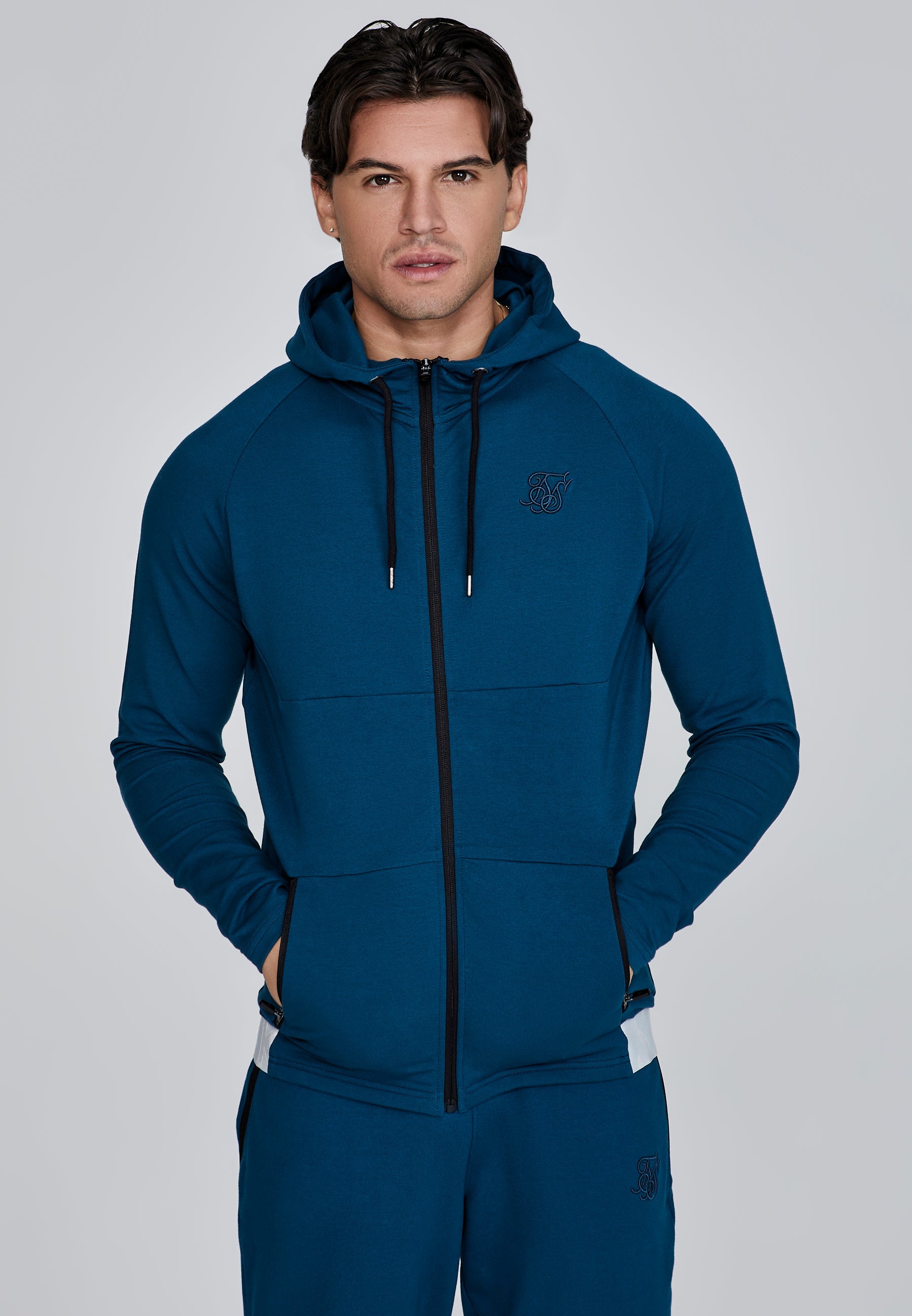 Full Zip Hoodie in Blue Sweatjacken SikSilk