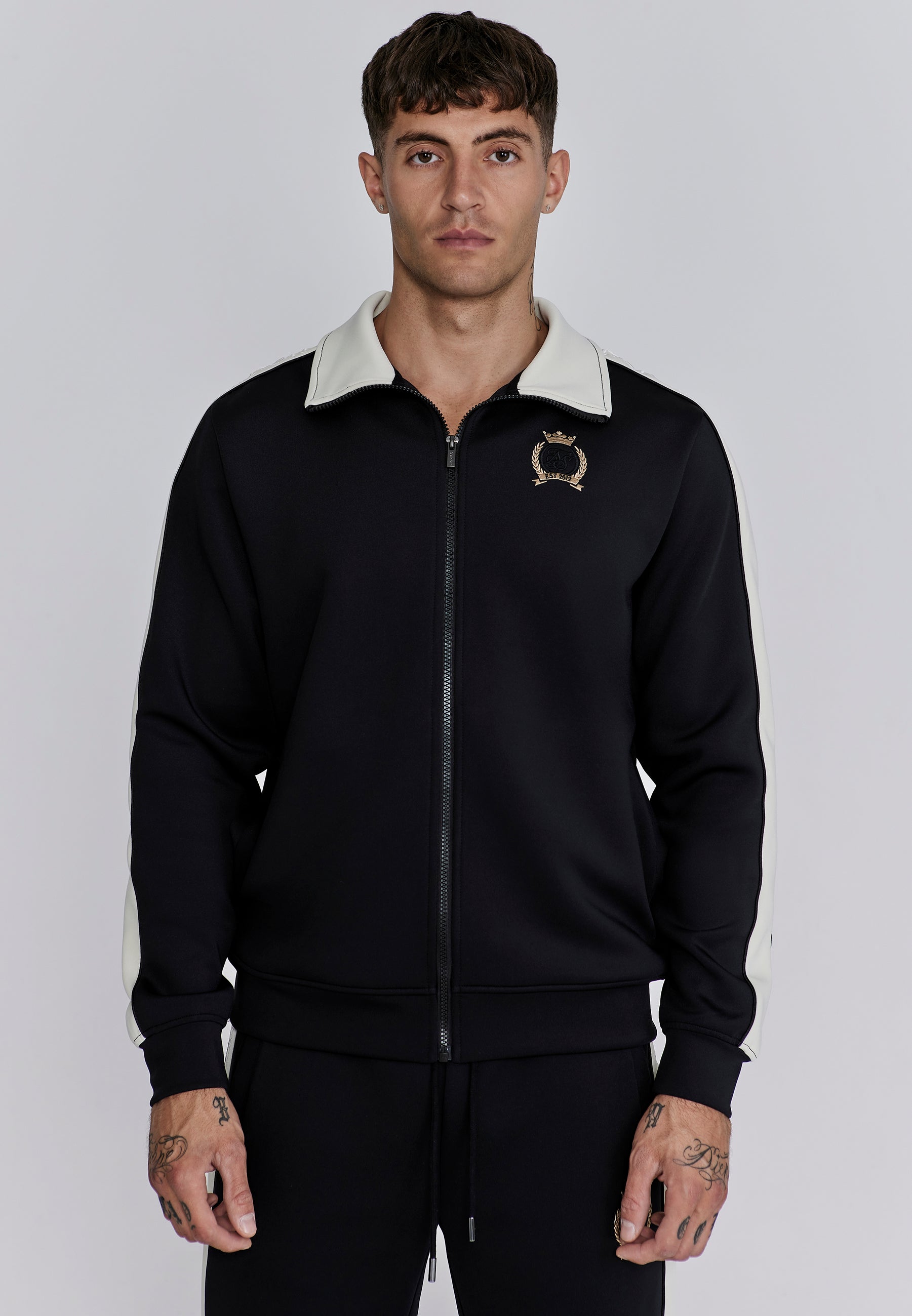 Crest Track Top in Black Sweatjacken SikSilk