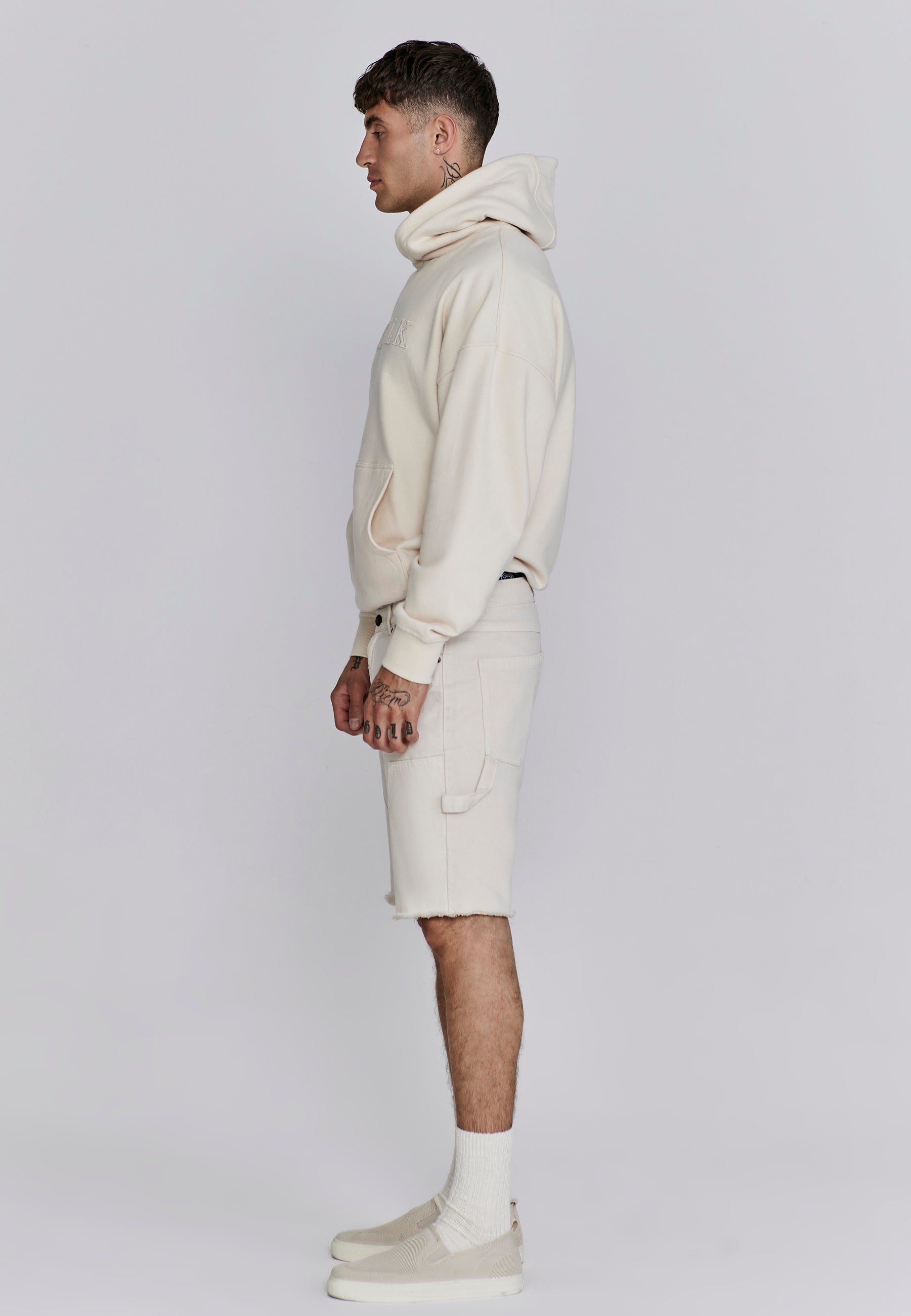 Applique Hoodie in Ecru Kapuzenpullover SikSilk