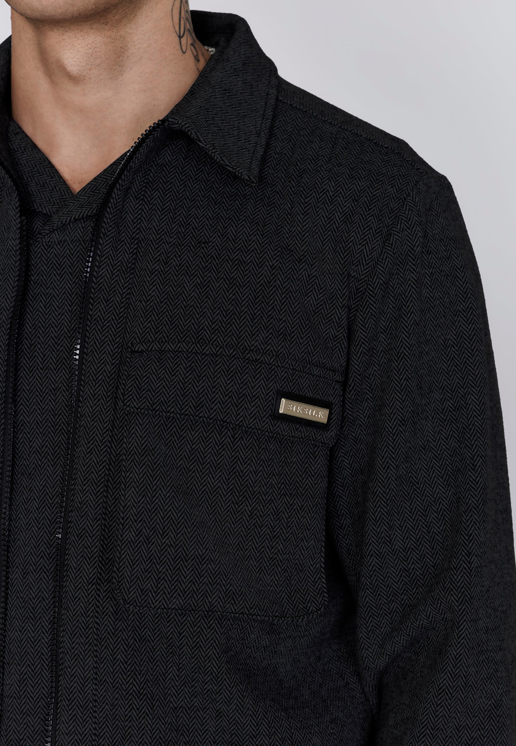 Smart Overshirt in Black Hemden SikSilk