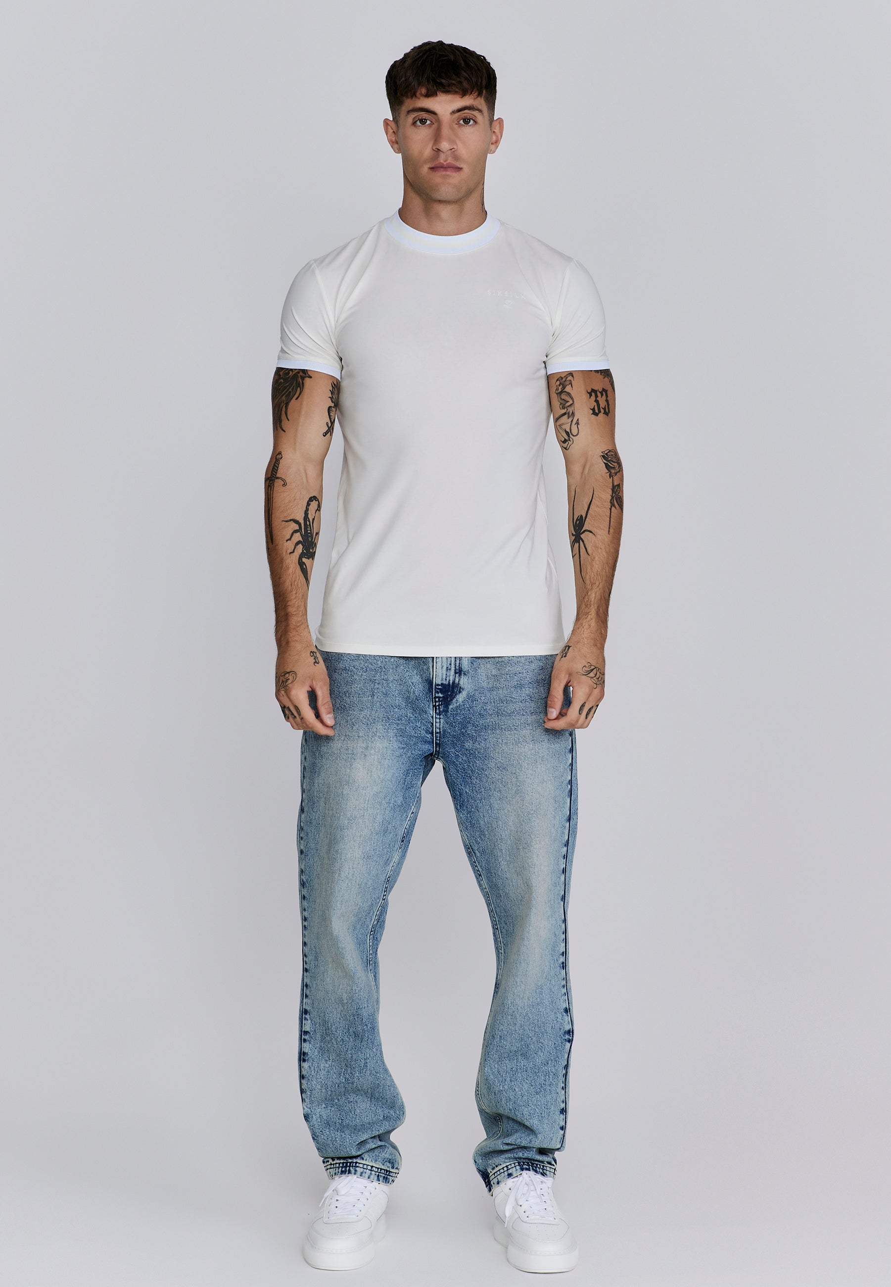 Ringer T-Shirt in Ecru T-Shirts SikSilk