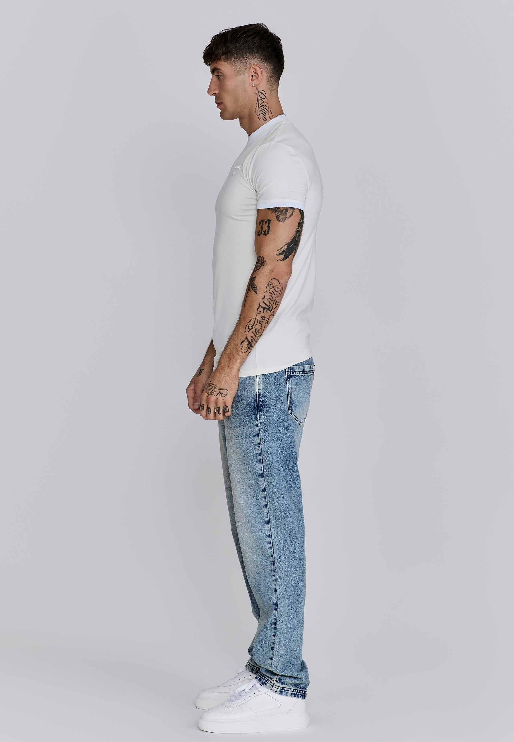 Ringer T-Shirt in Ecru T-Shirts SikSilk