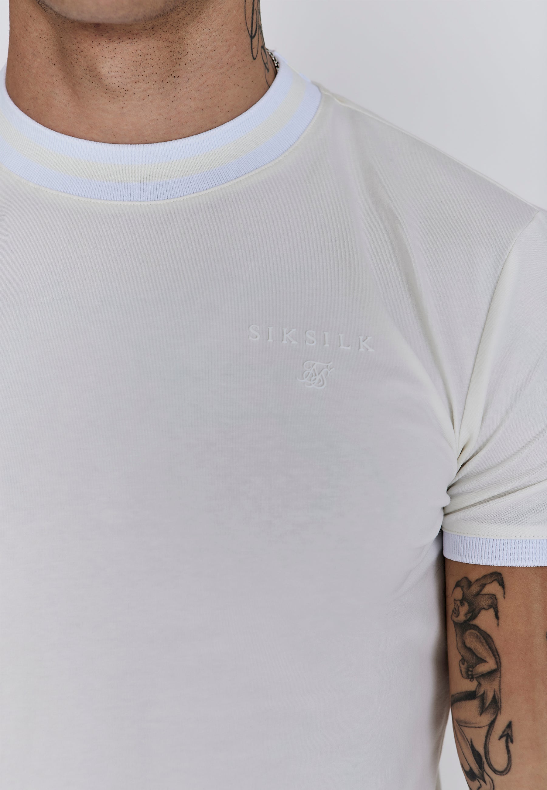 Ringer T-Shirt in Ecru T-Shirts SikSilk