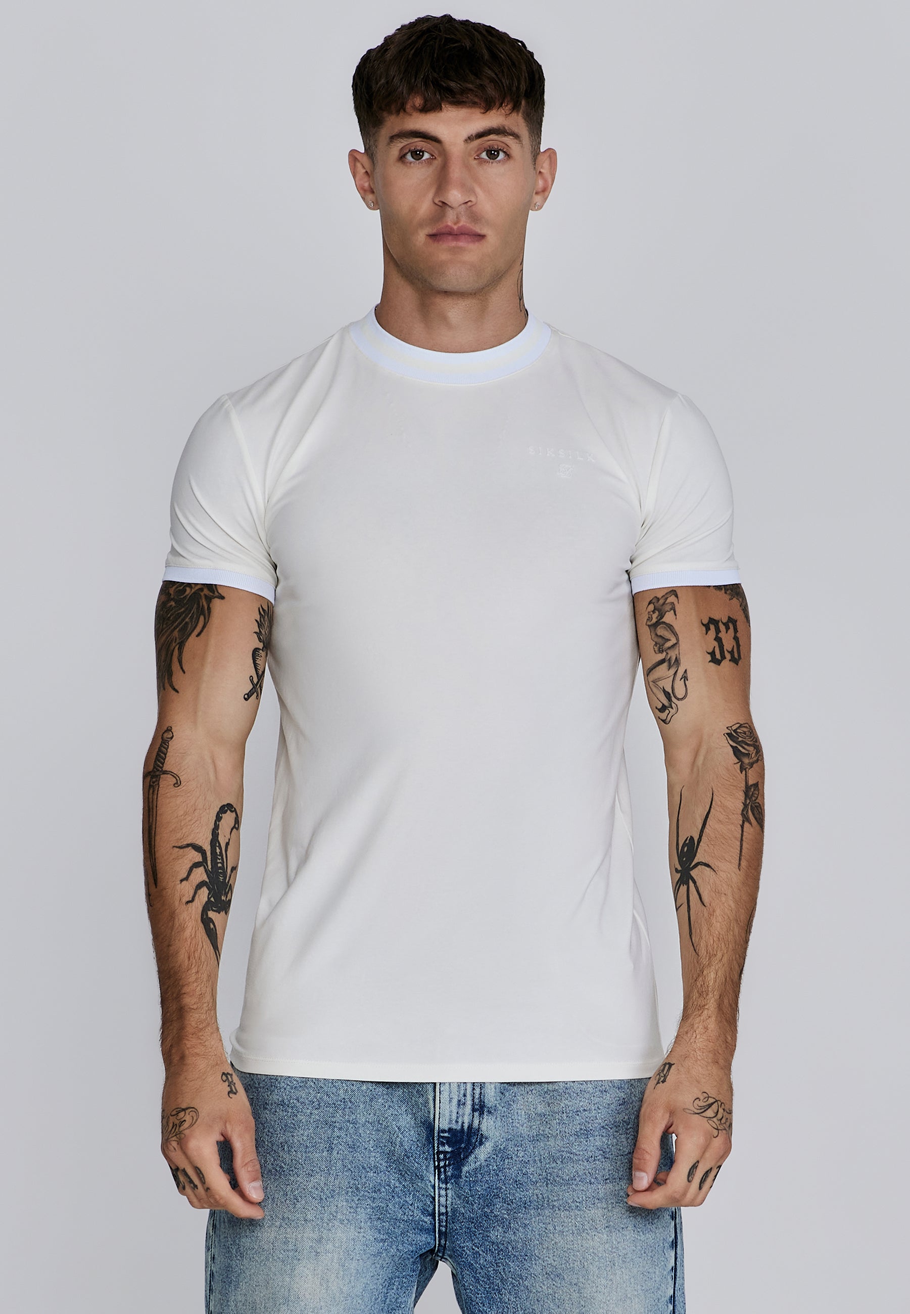 Ringer T-Shirt in Ecru T-Shirts SikSilk