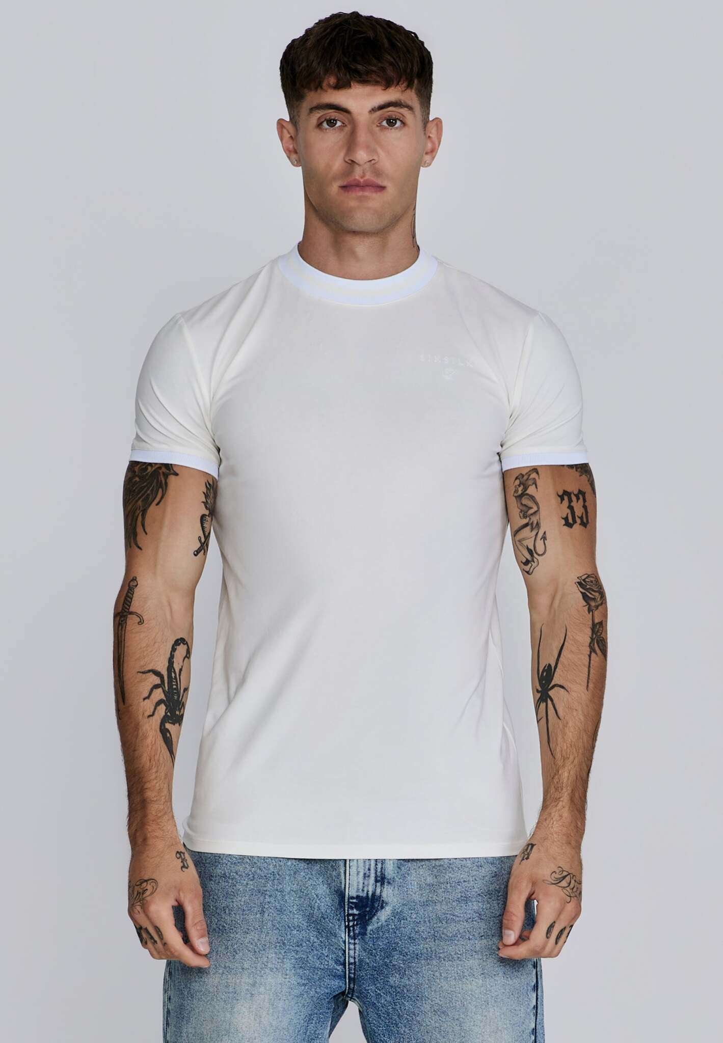 Ringer T-Shirt in Ecru T-Shirts SikSilk