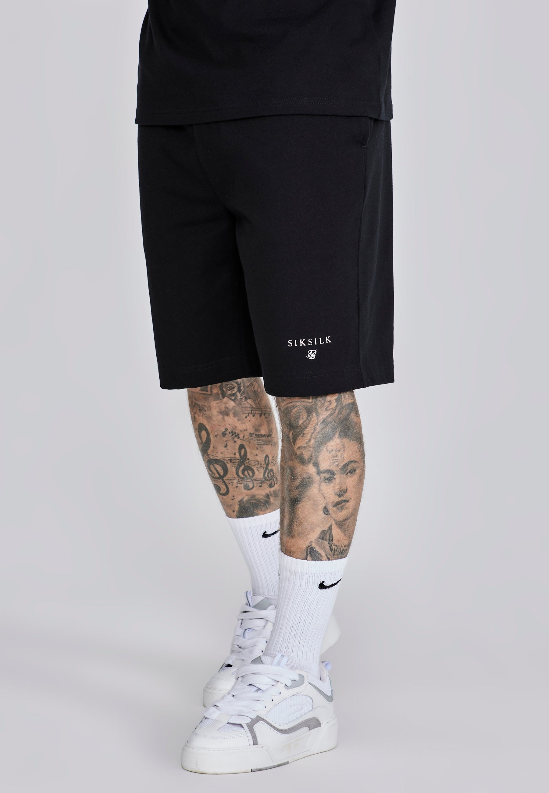 T-Shirt and Shorts Set in Black Sets SikSilk