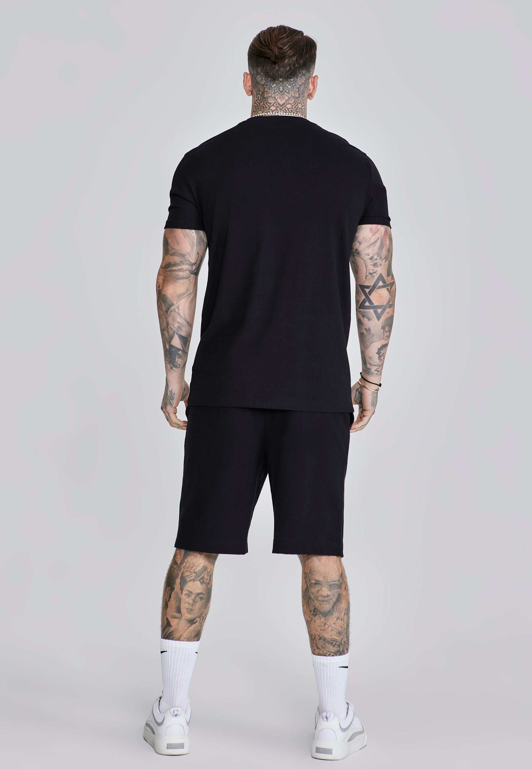 T-Shirt and Shorts Set in Black Sets SikSilk