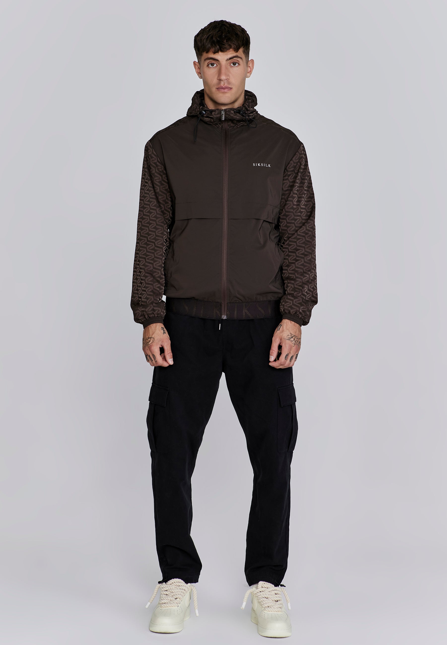 Aop Windbreaker in Brown Jacken SikSilk