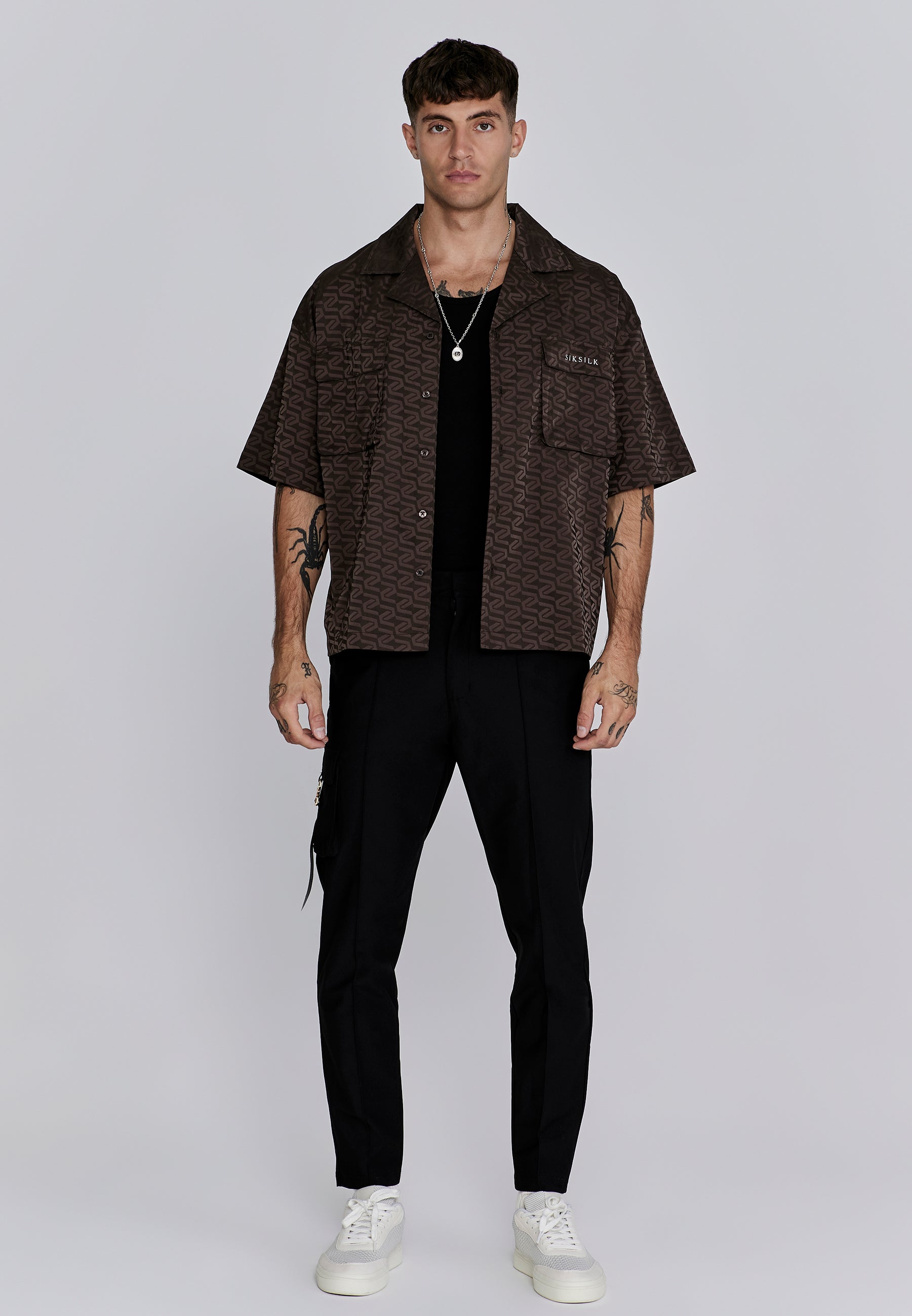 Utility Shirt in Brown Hemden SikSilk