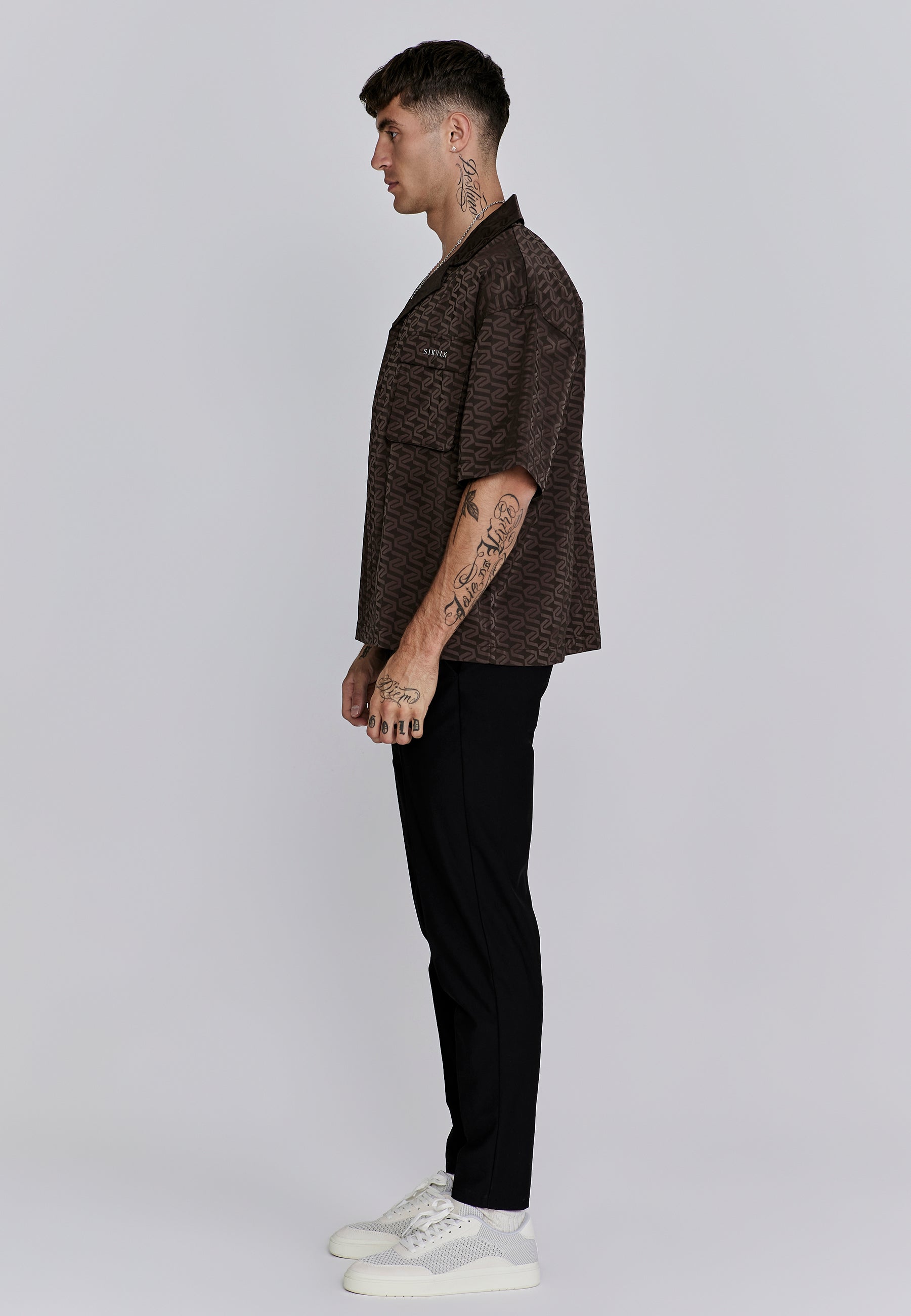 Utility Shirt in Brown Hemden SikSilk
