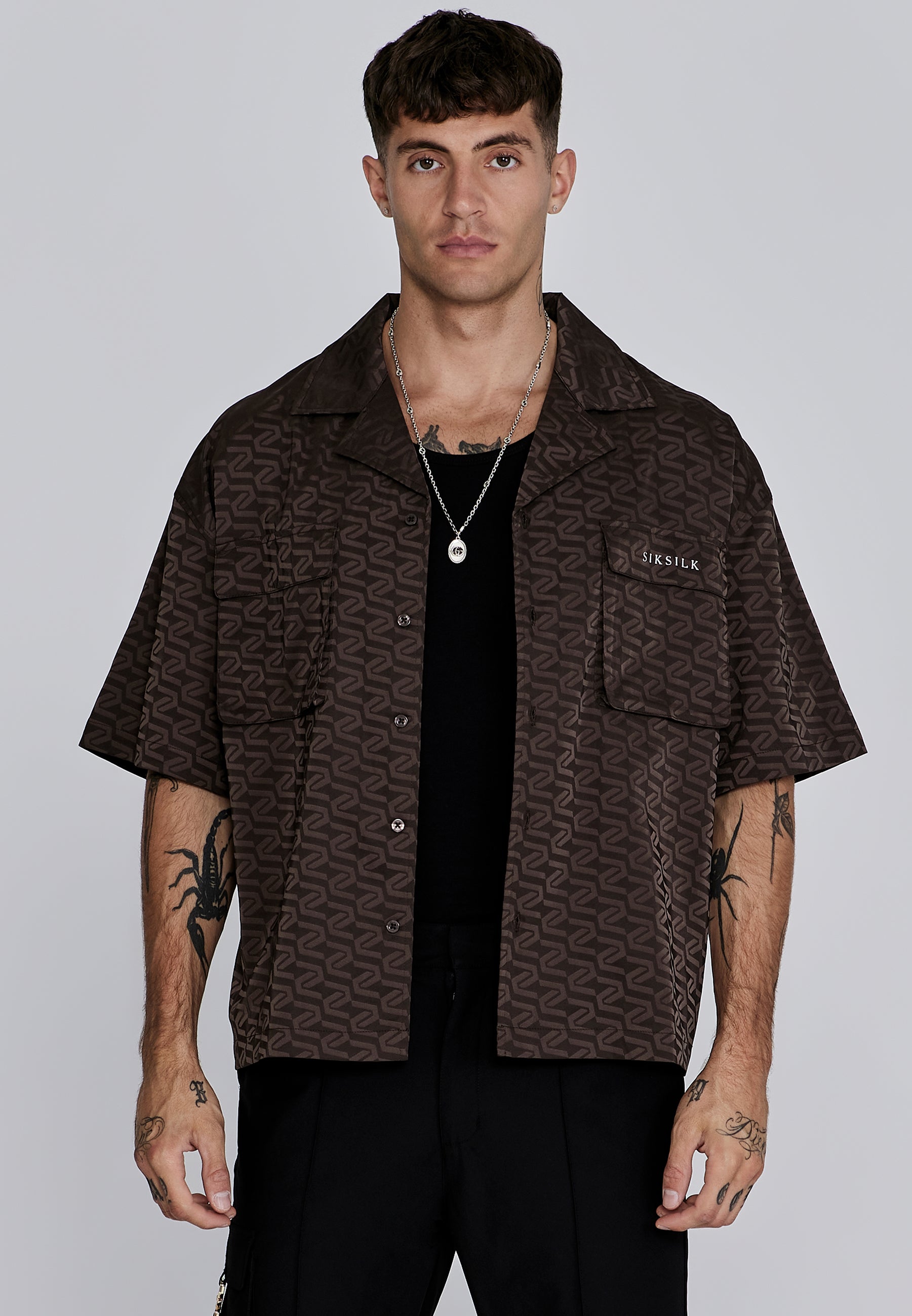 Utility Shirt in Brown Hemden SikSilk