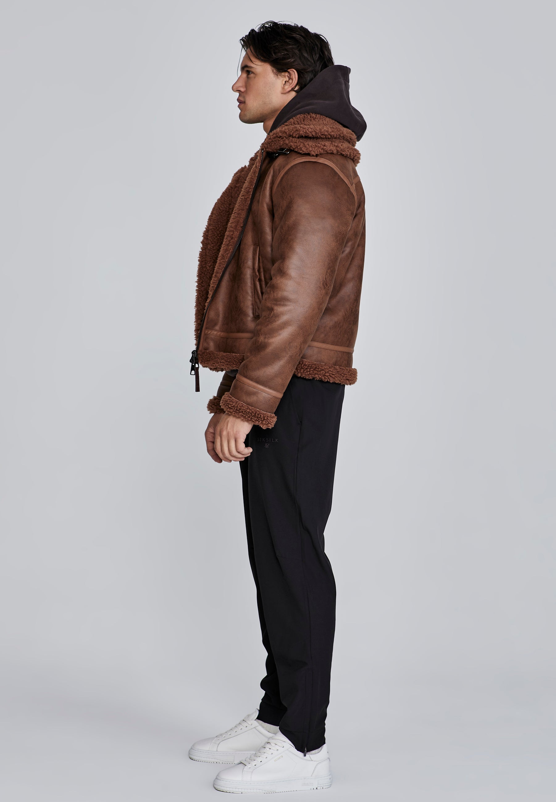Aviator Jacket in Brown Jacken SikSilk