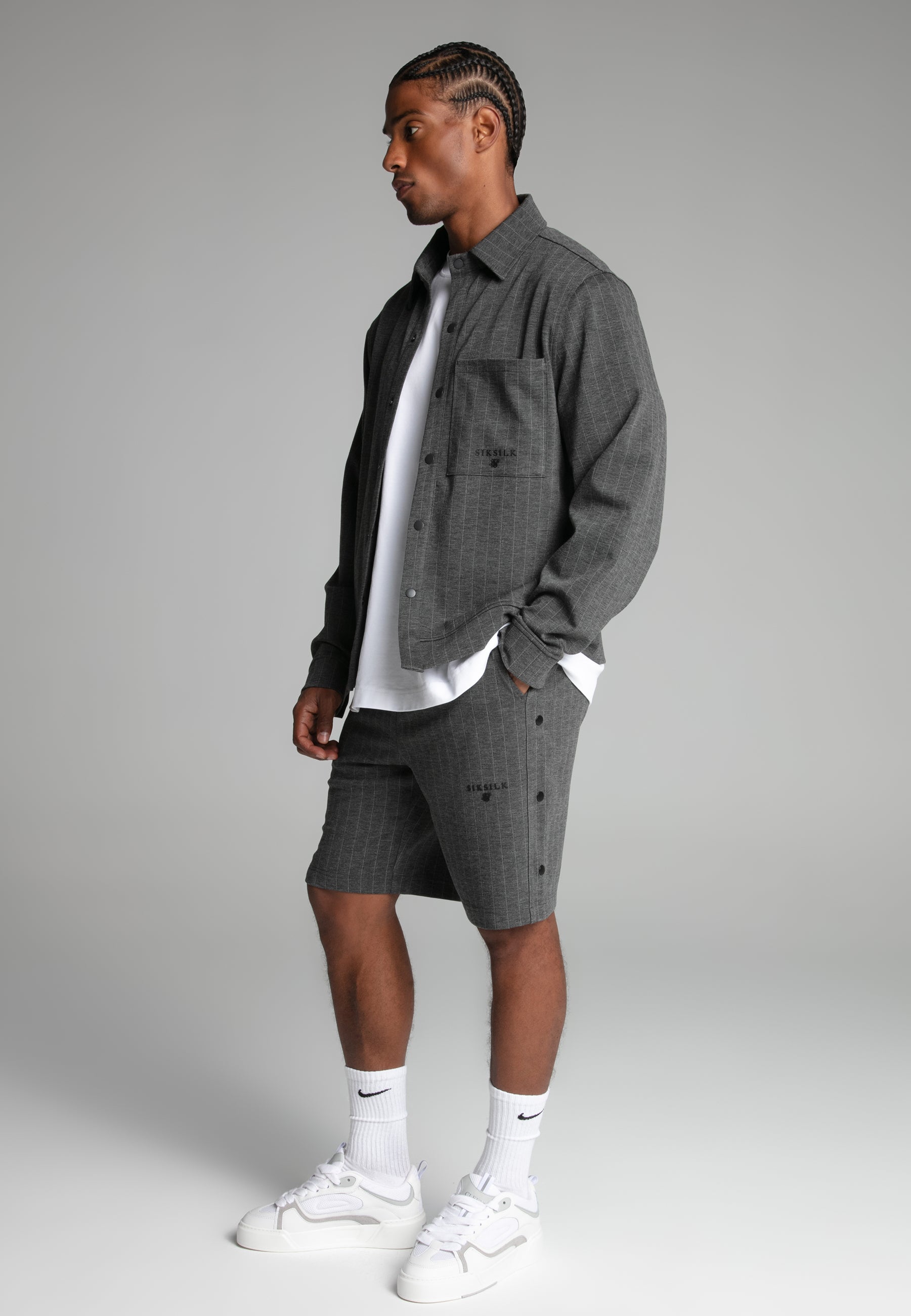 Pinstripe Jacket in Grey Jacken SikSilk