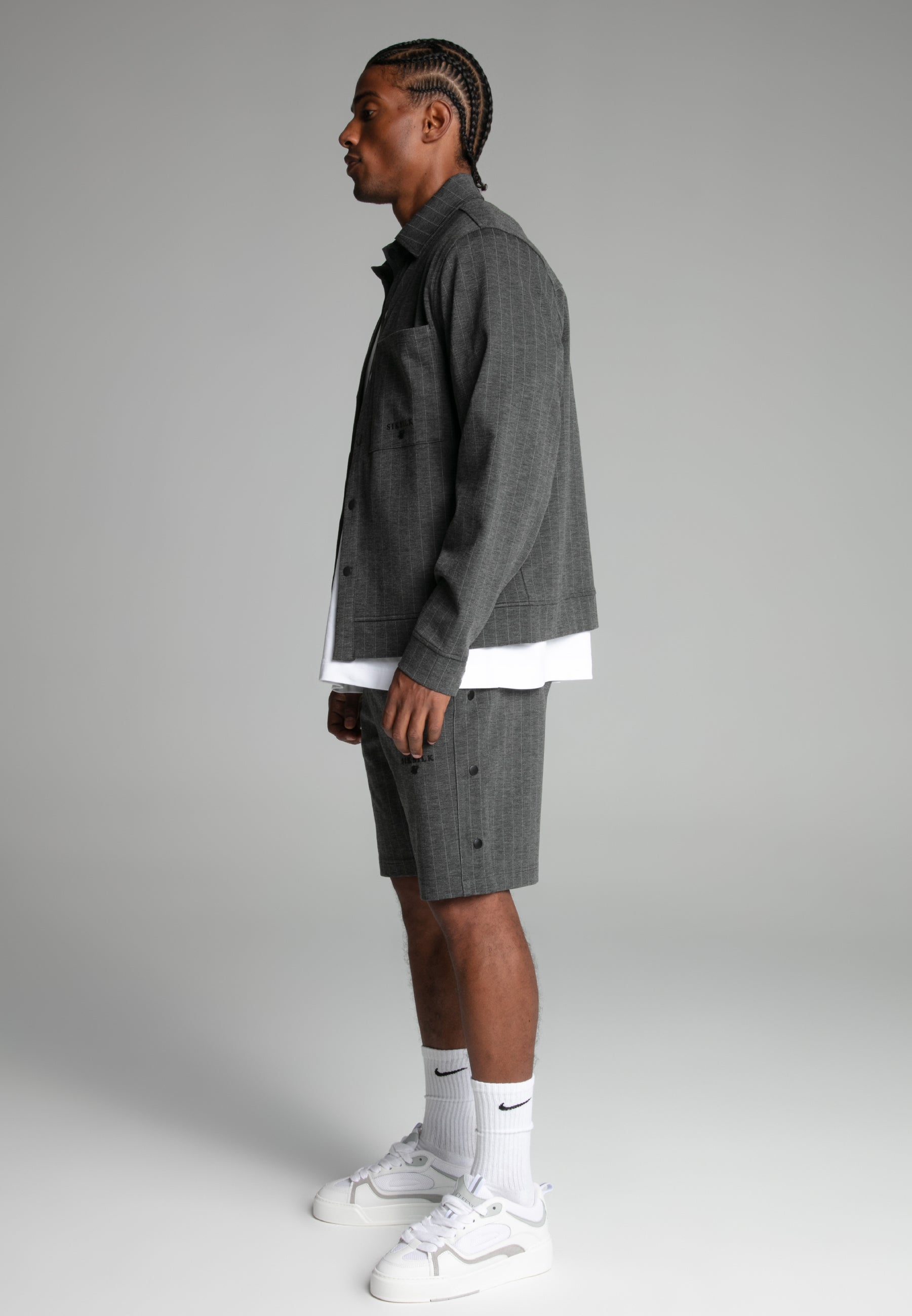 Pinstripe Jacket in Grey Jacken SikSilk