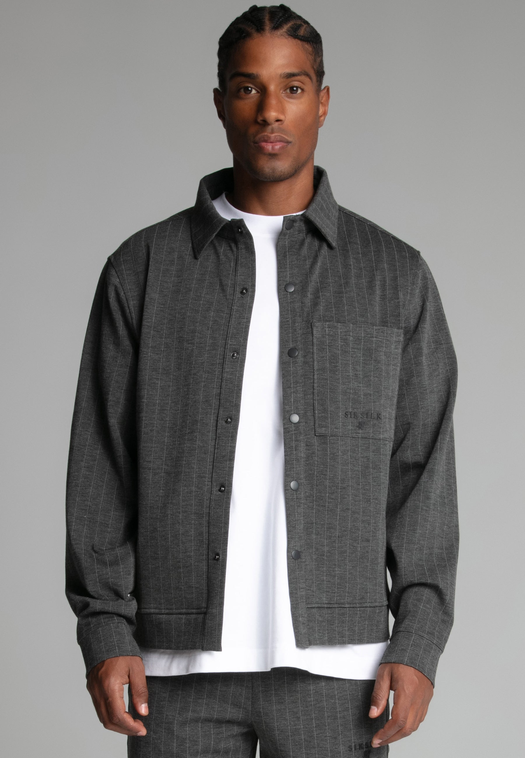 Pinstripe Jacket in Grey Jacken SikSilk