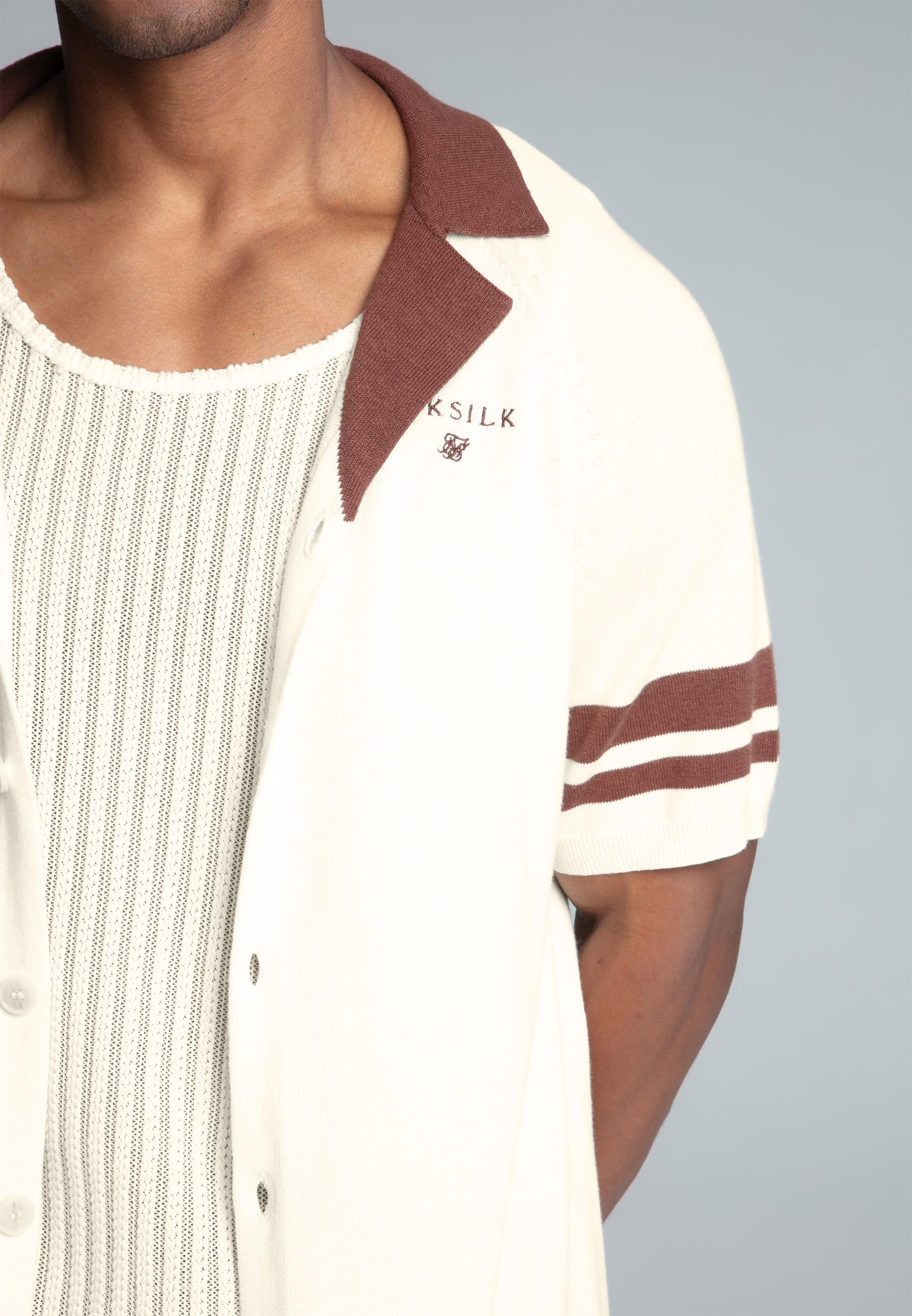 Retro Resort Shirt in Ecru Hemden SikSilk