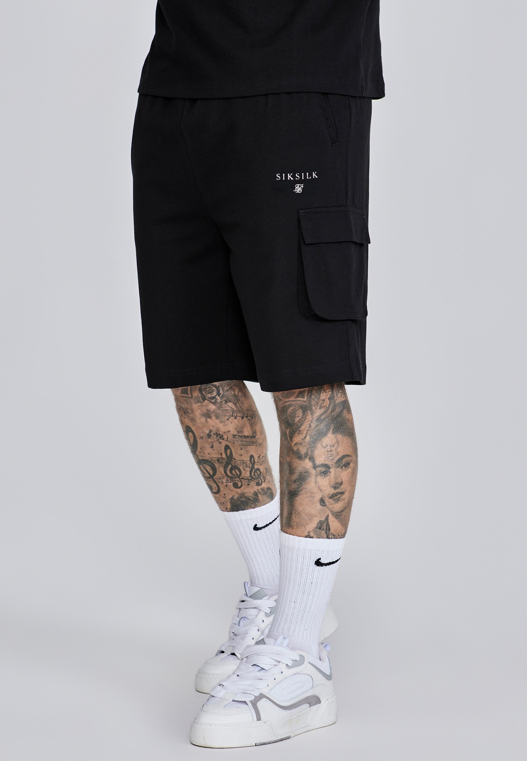 T-Shirt and Shorts Set in Black Sets SikSilk