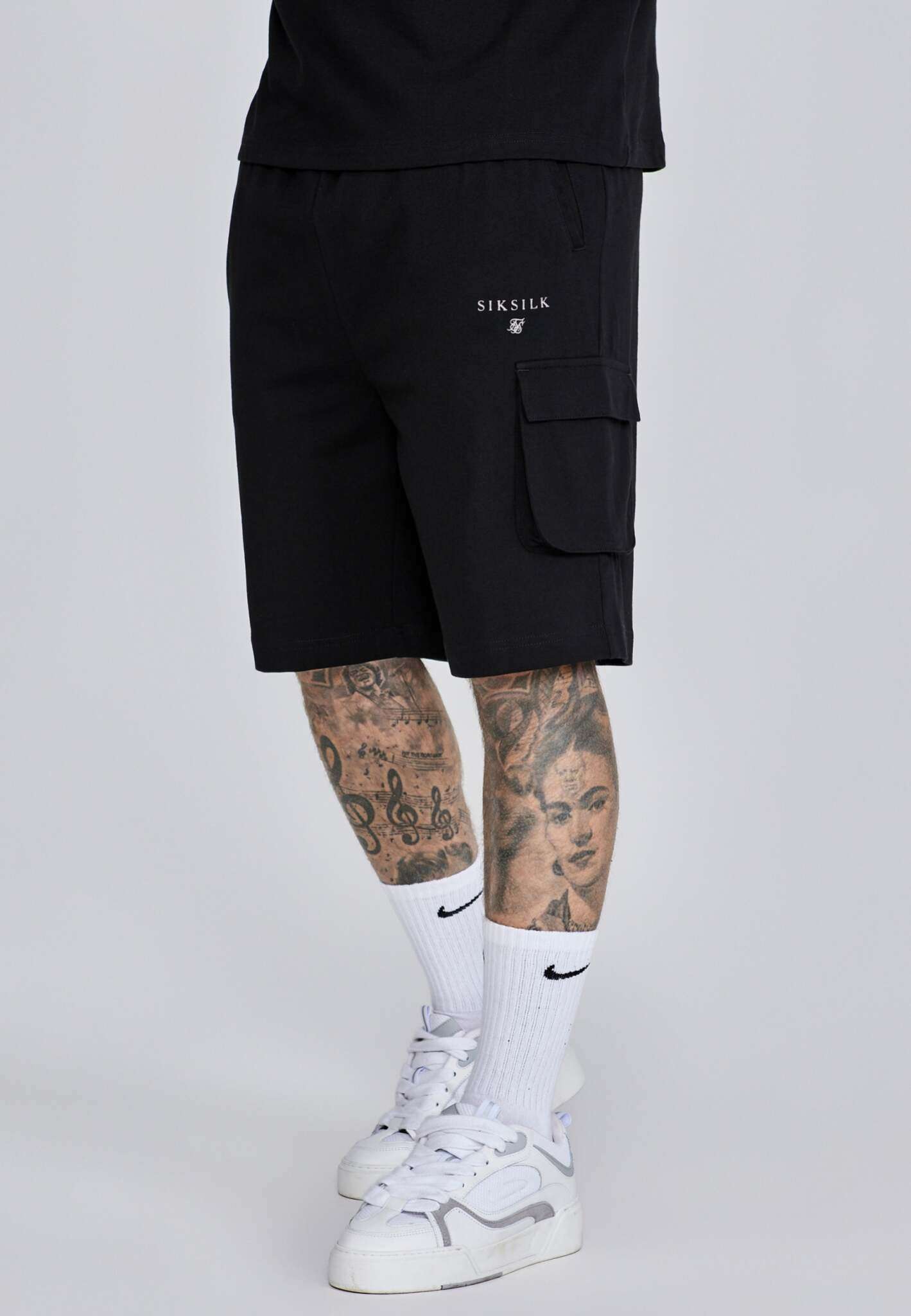 T-Shirt and Shorts Set in Black Sets SikSilk