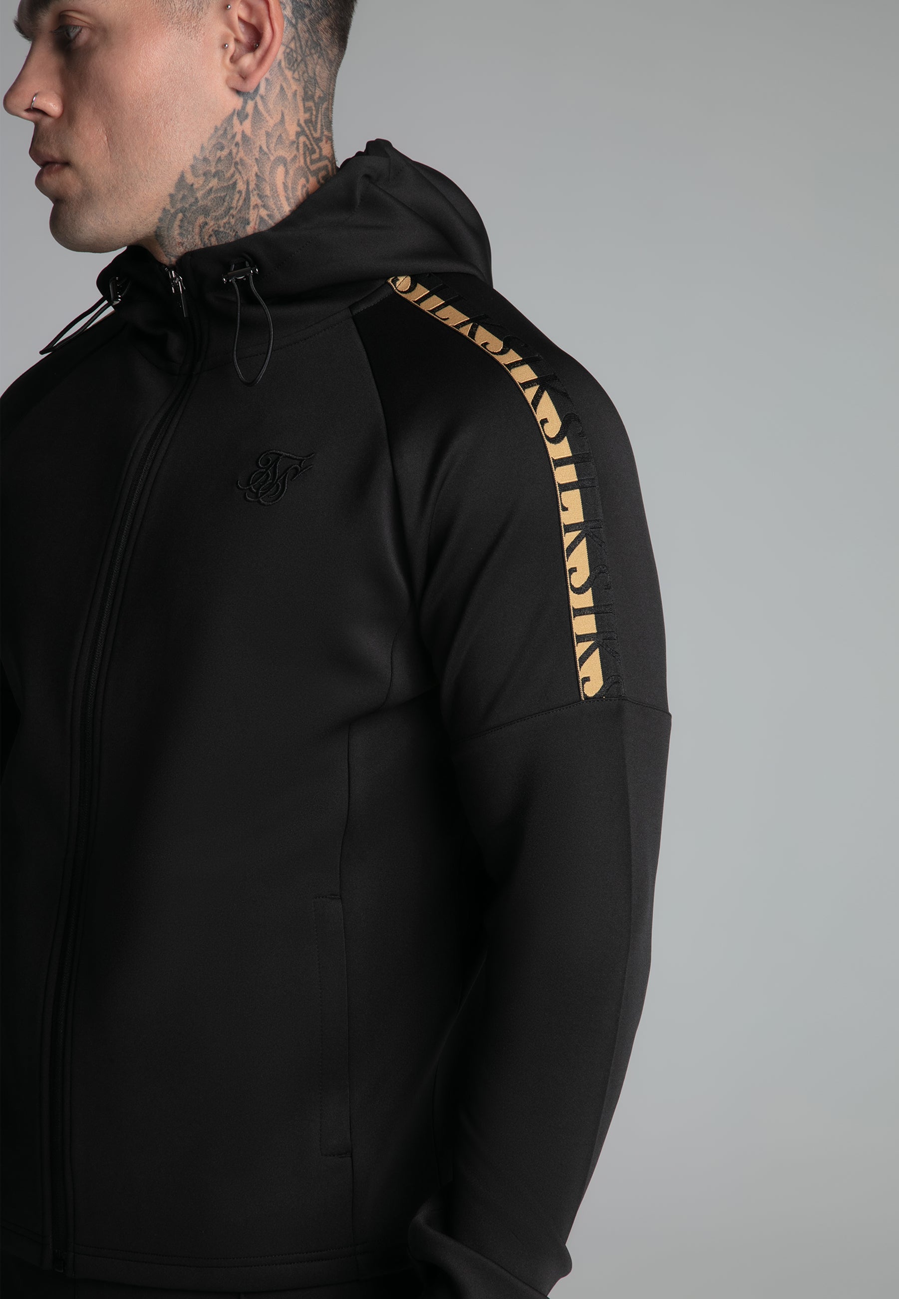 Full zip Hoodie in Black Sweatjacken SikSilk