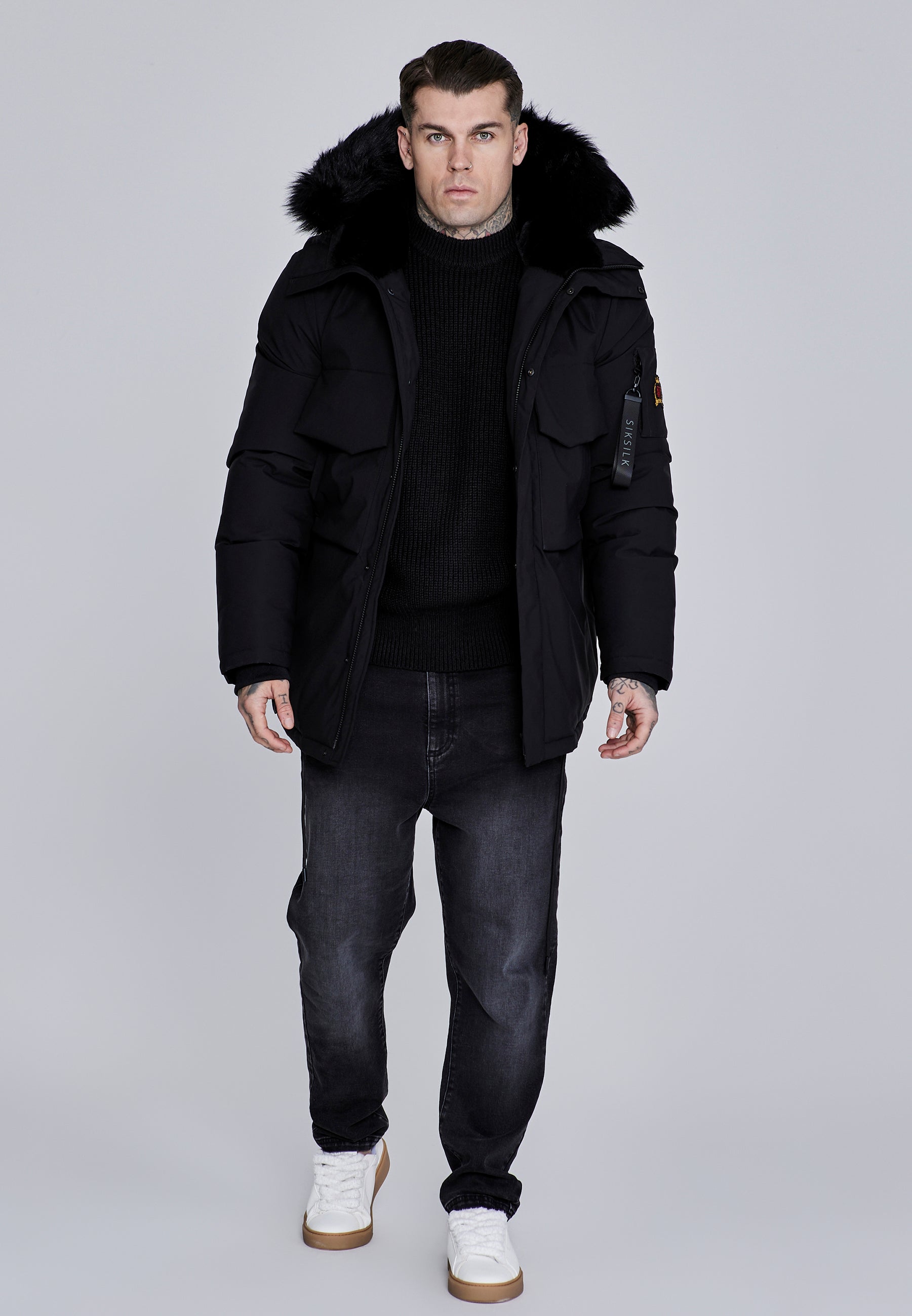 Parka in Black Jacken SikSilk