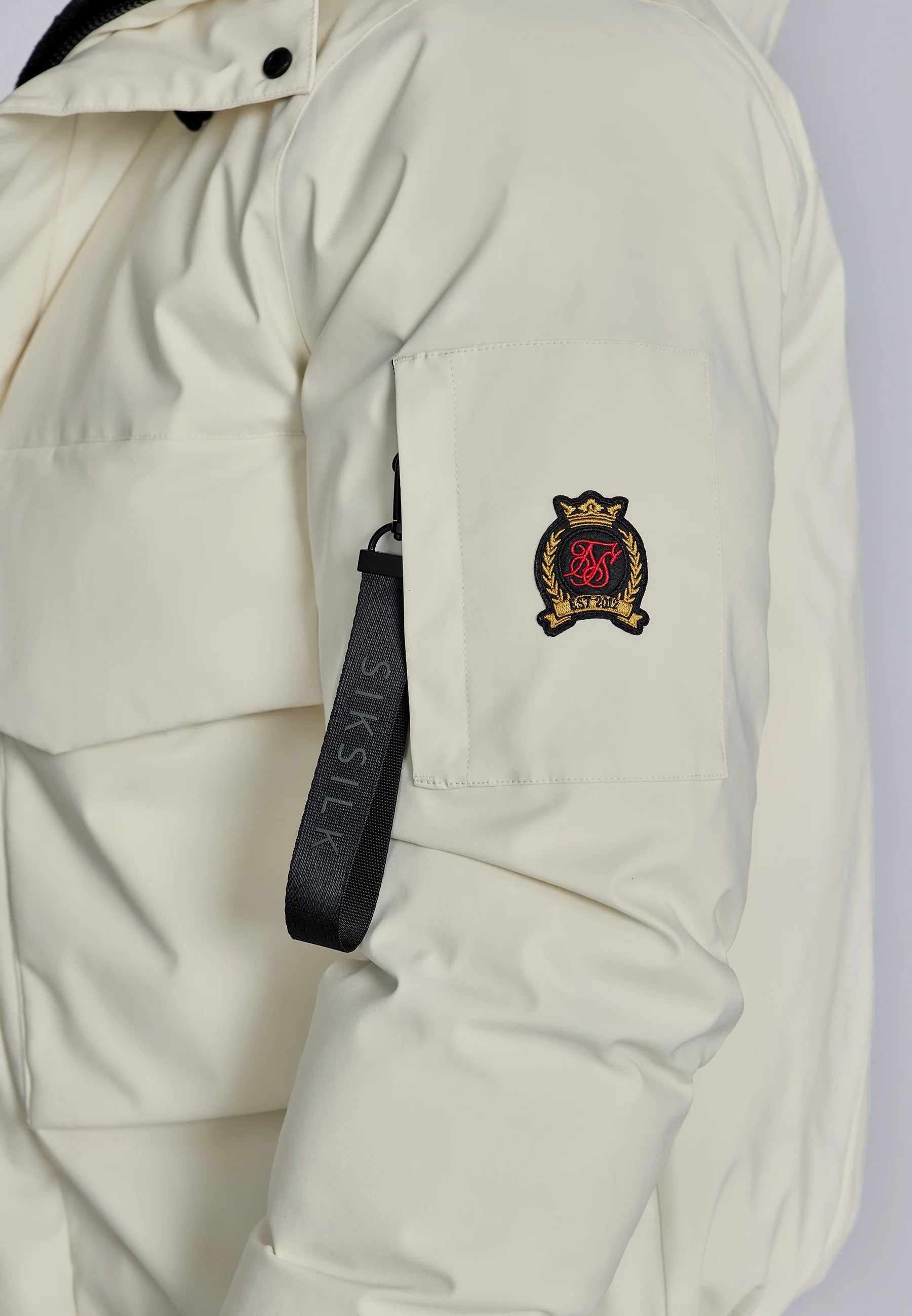 Hooded Bomber Jacket in Ecru Jacken SikSilk