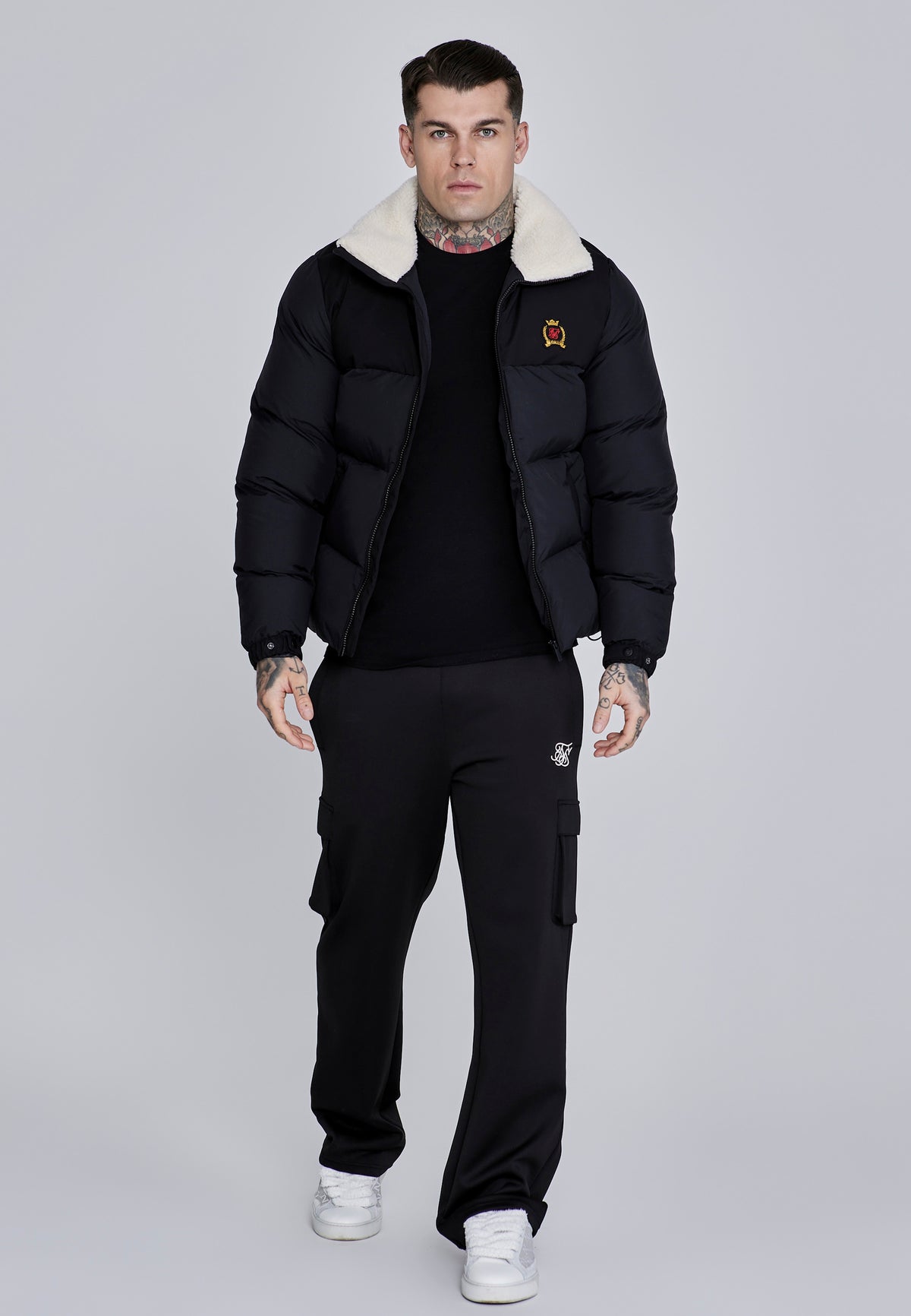 Winterjacke Puffer in Black Jacken SikSilk