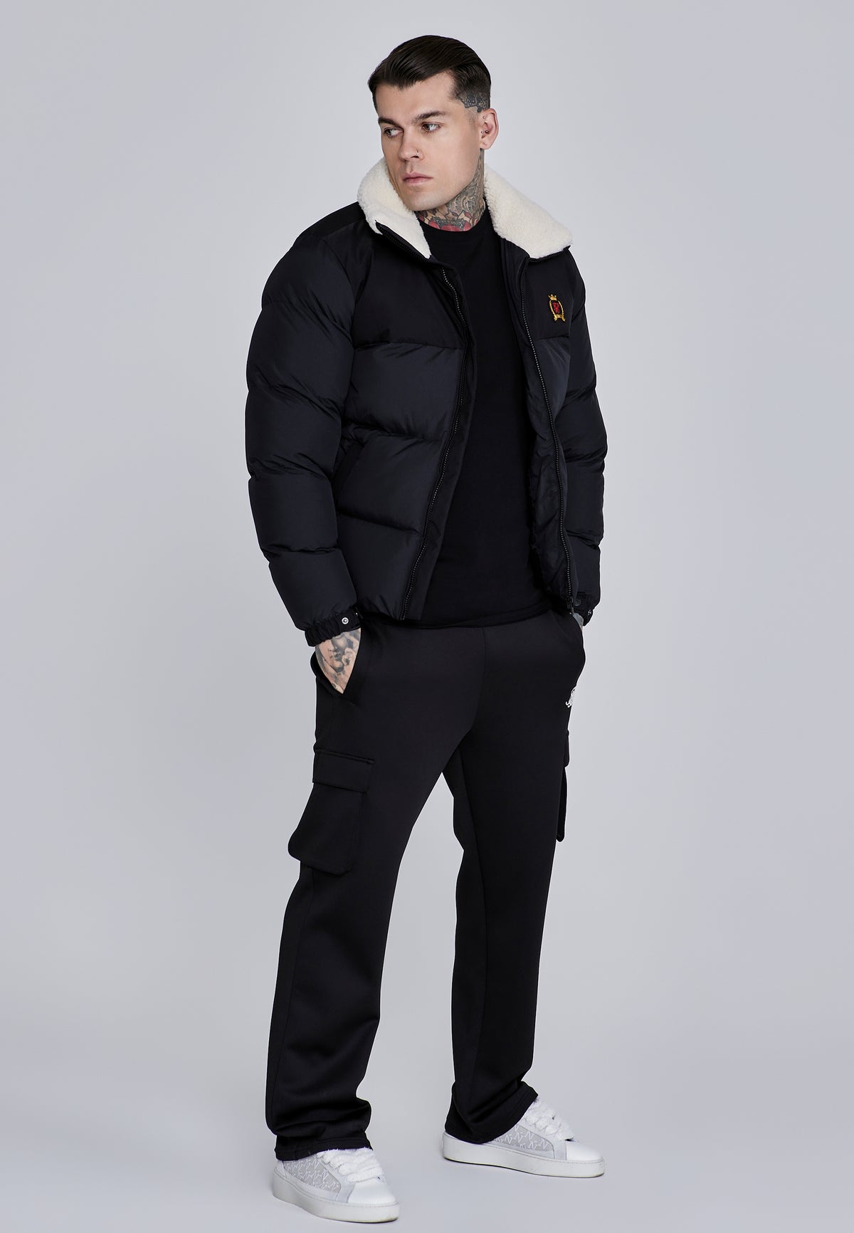 Winterjacke Puffer in Black Jacken SikSilk