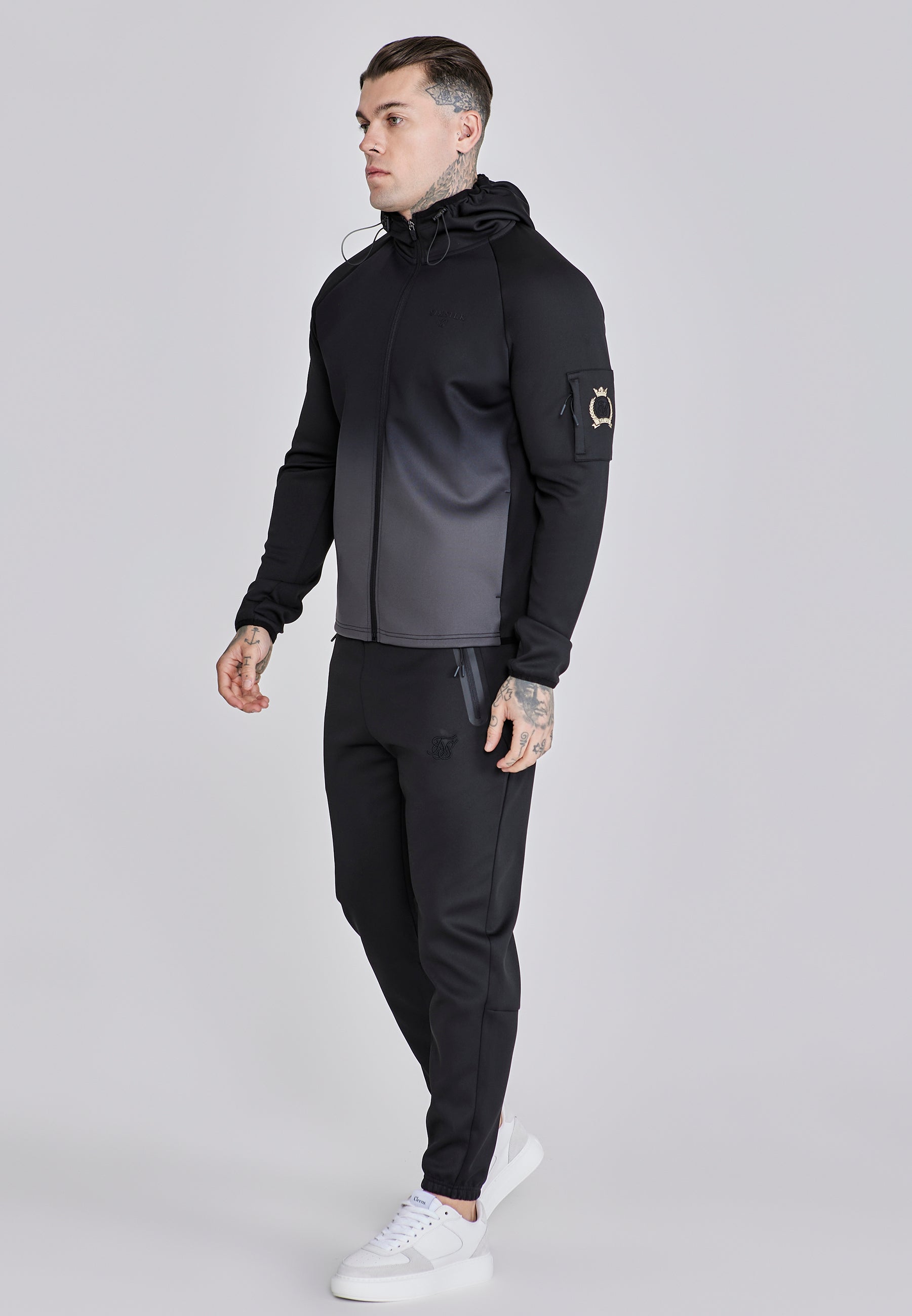 Full Zip Hoodie in Black Sweatjacken SikSilk