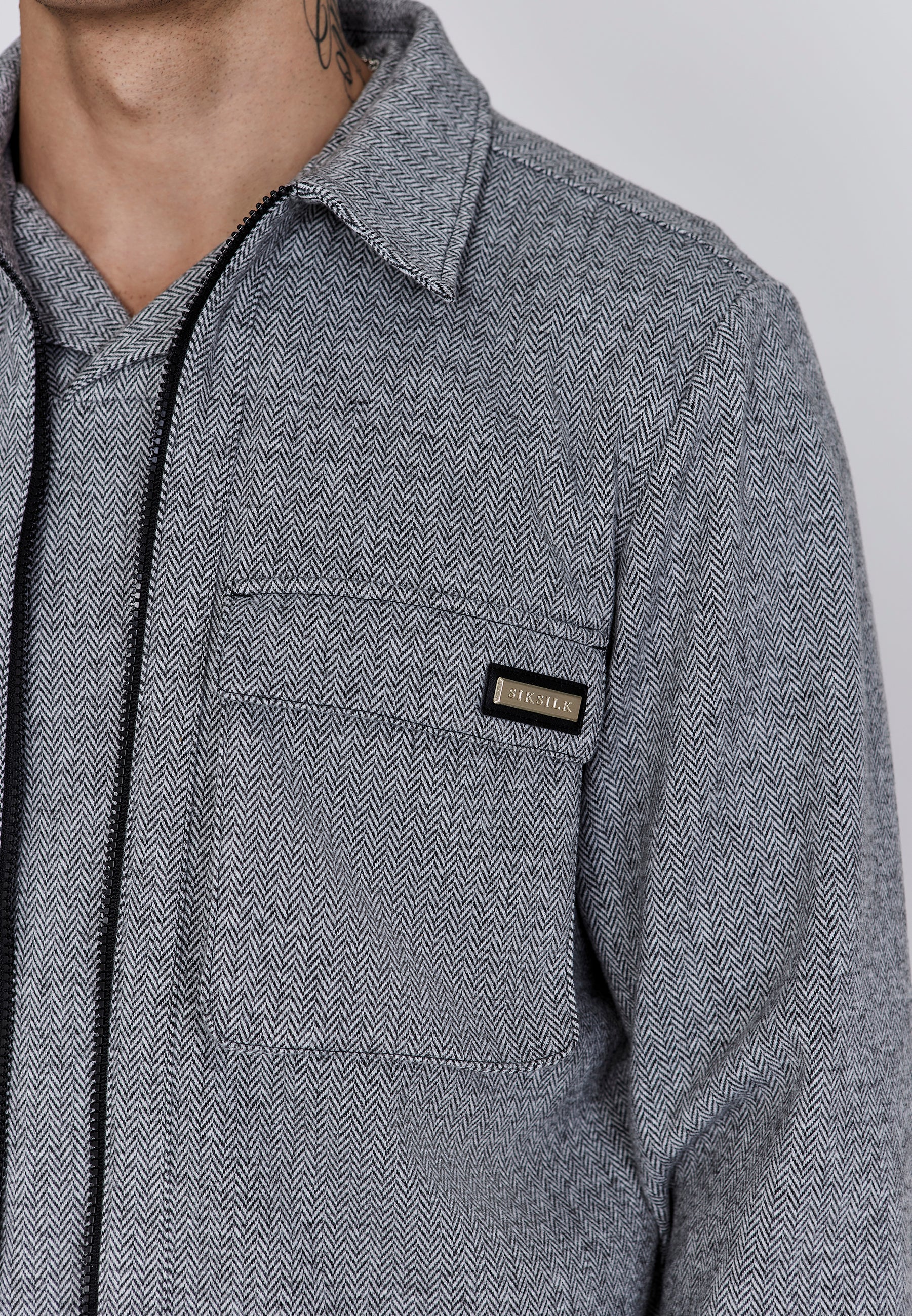 Smart Overshirt in Grey Hemden SikSilk
