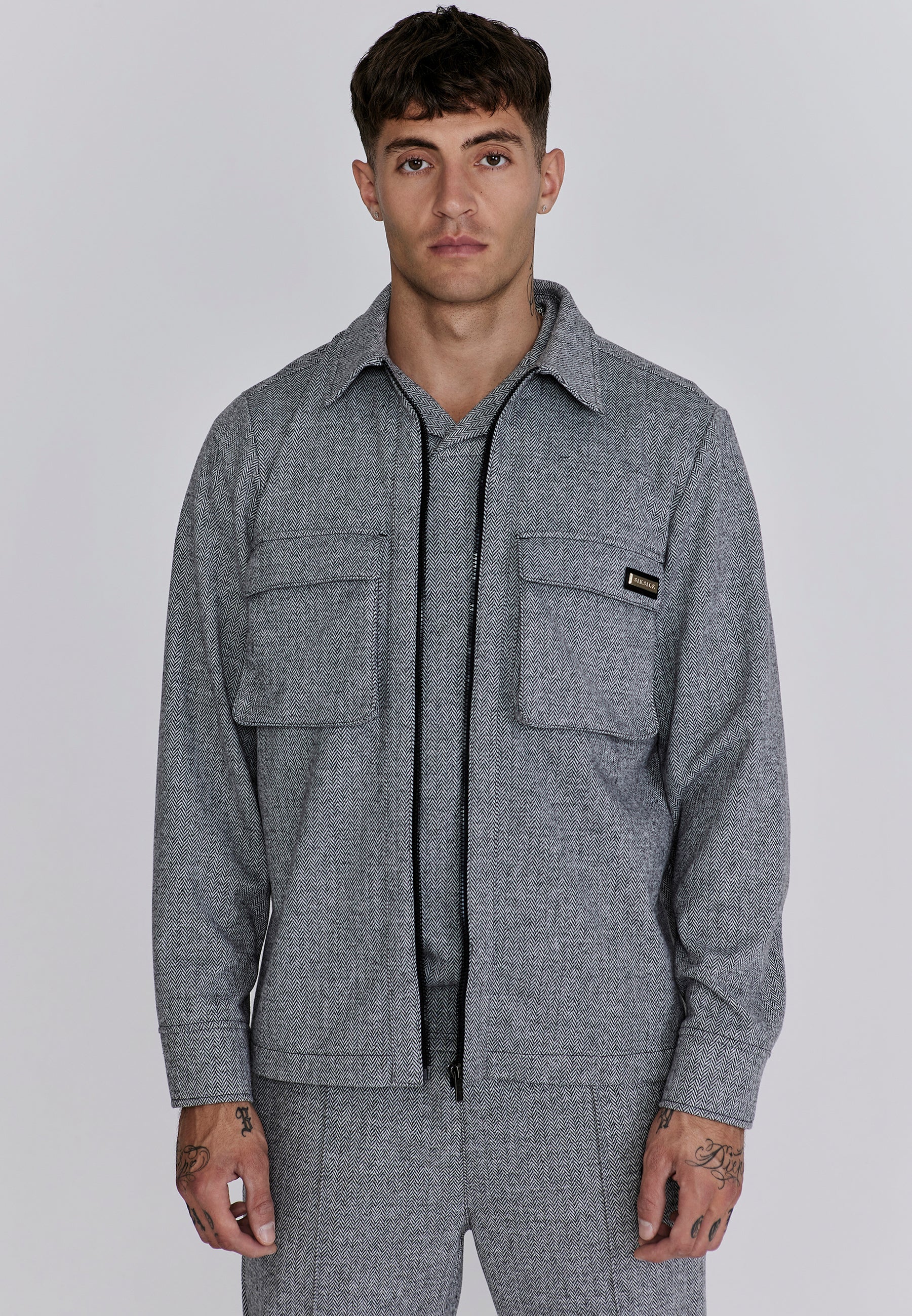 Smart Overshirt in Grey Hemden SikSilk