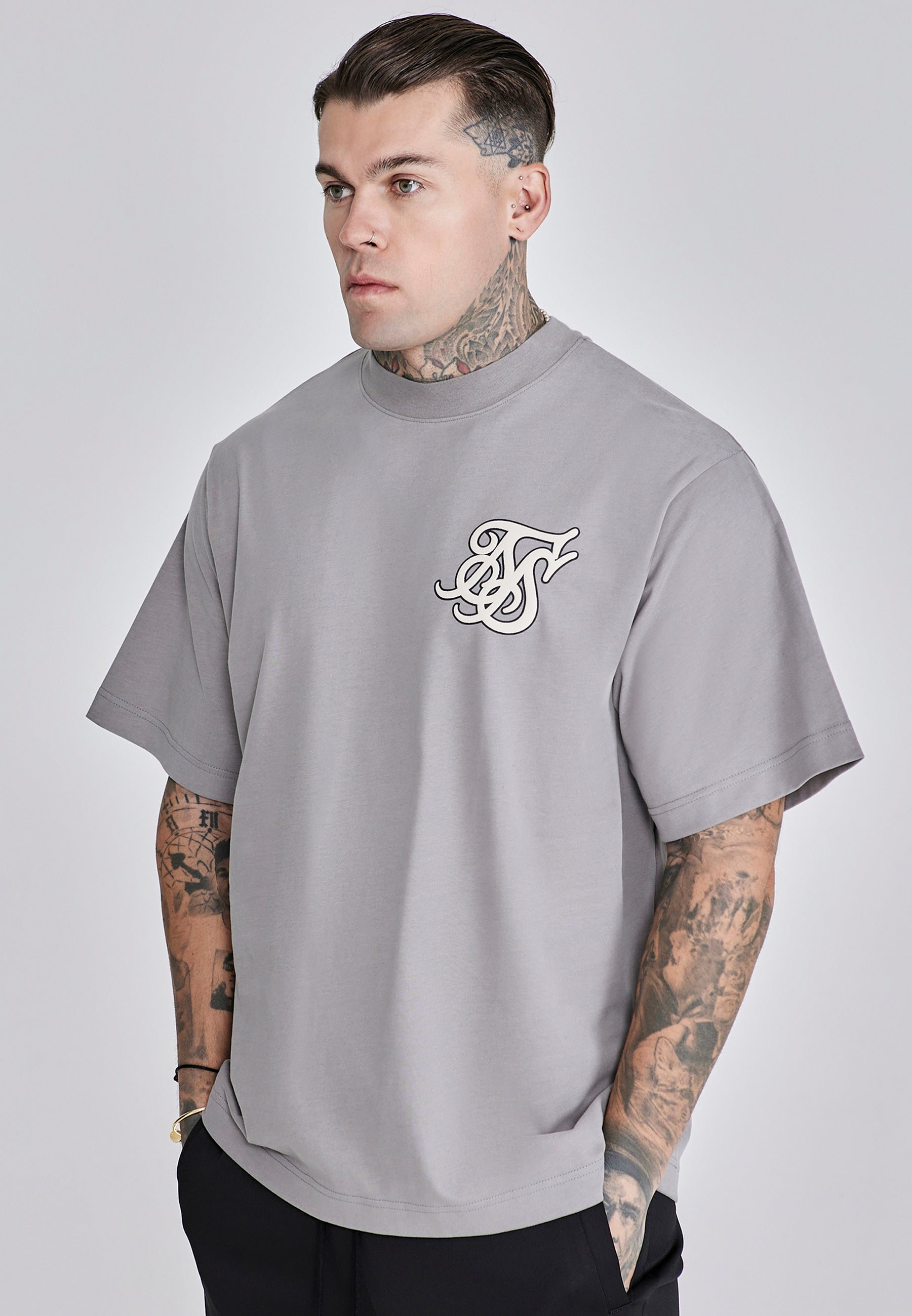 Oversized T-Shirt in Grey T-Shirts SikSilk