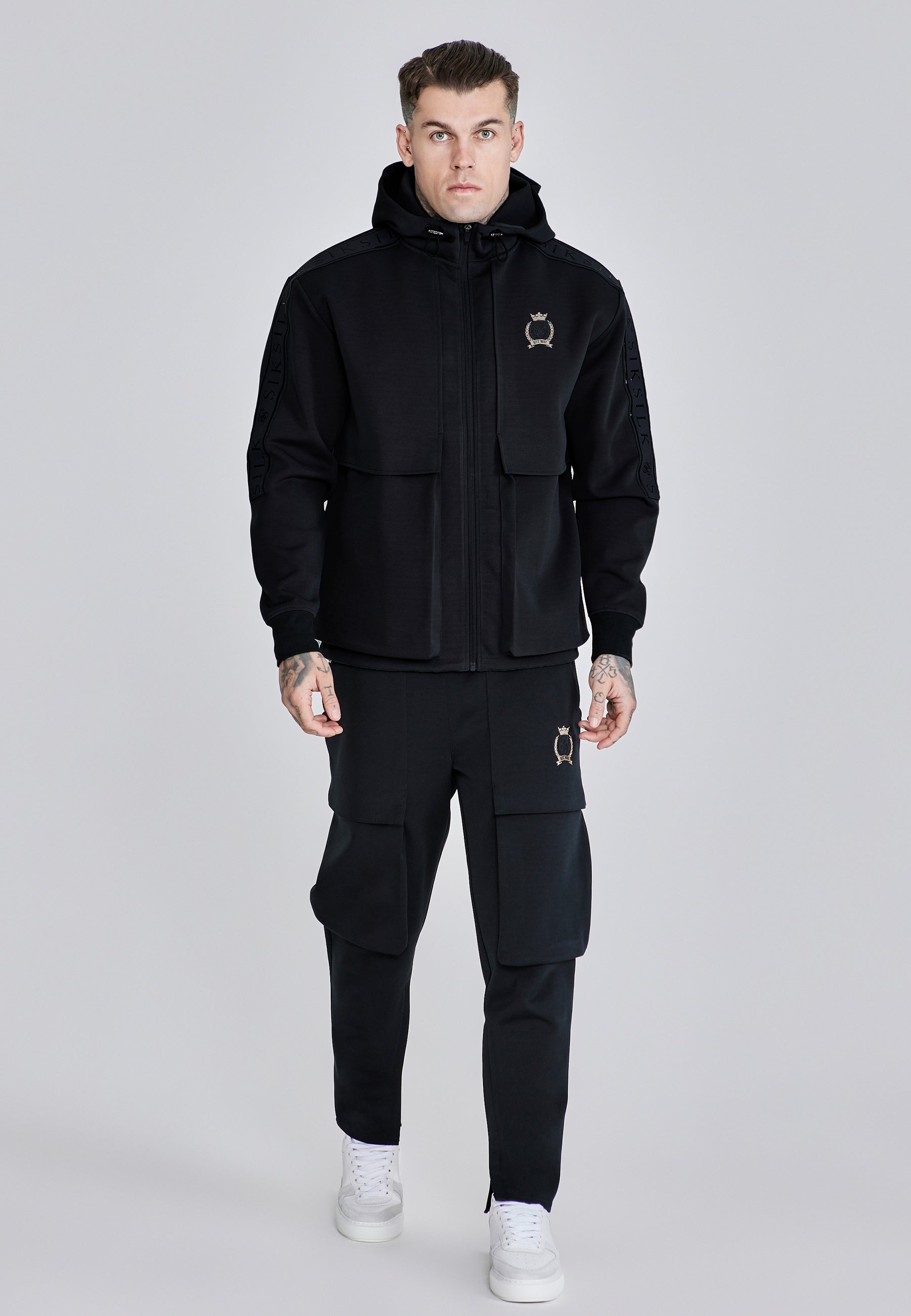 Utility Hoodie in Black Sweatjacken SikSilk