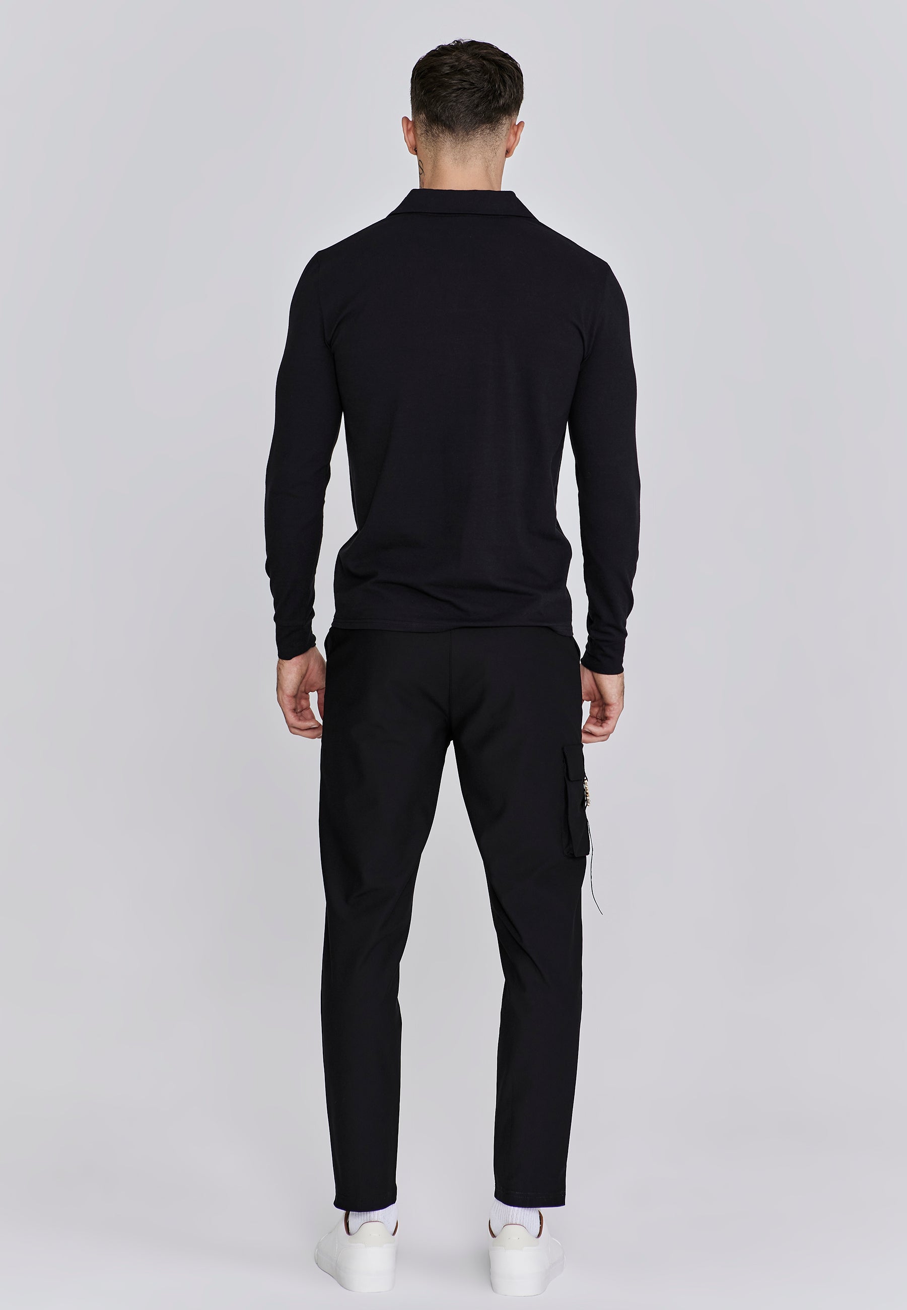 Smart Revere Polo Longsleeve in Black Polos SikSilk
