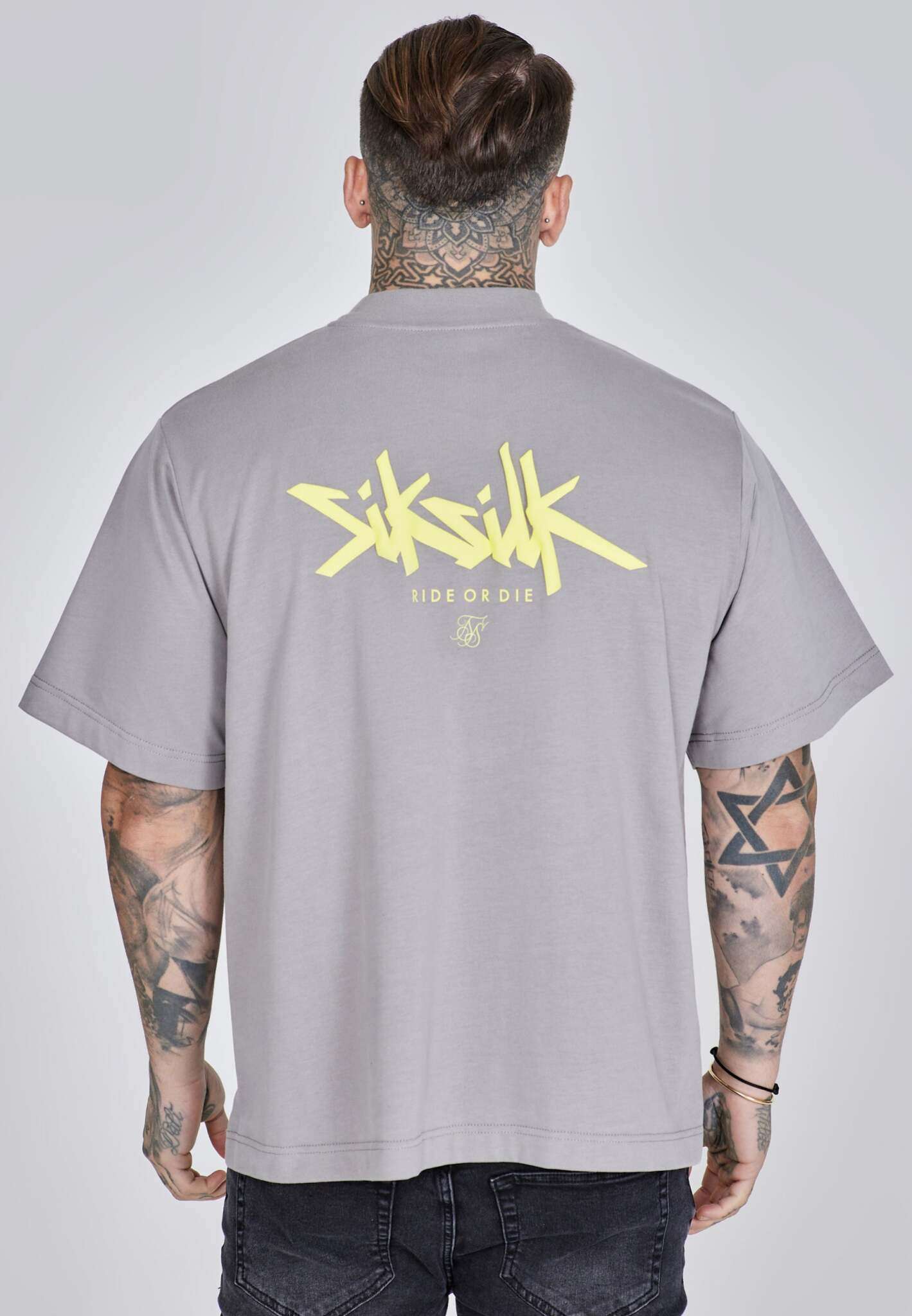 Oversized T-Shirt in Grey, Neon Yellow T-Shirts SikSilk
