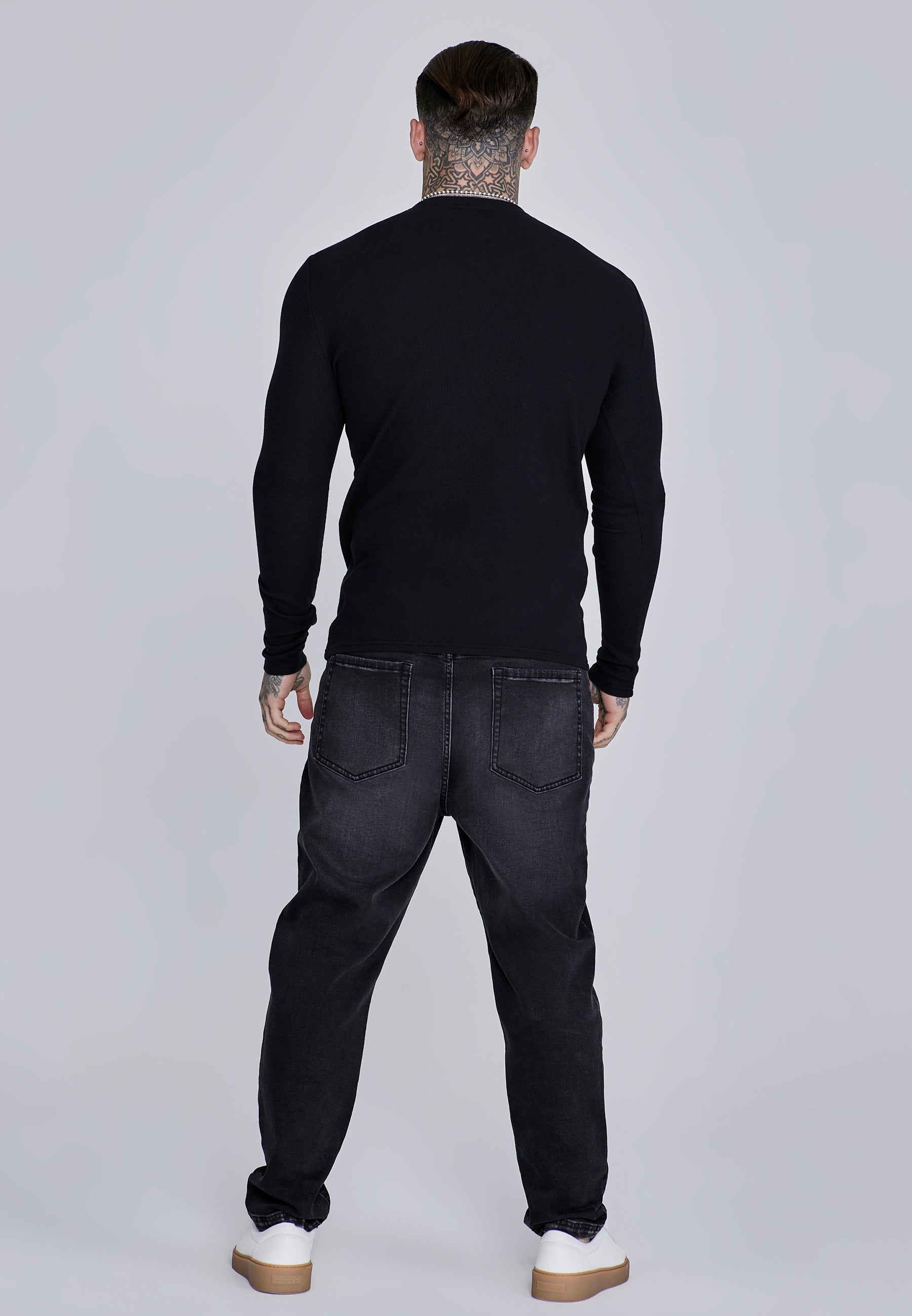Henley T-Shirt in Black T-Shirts SikSilk