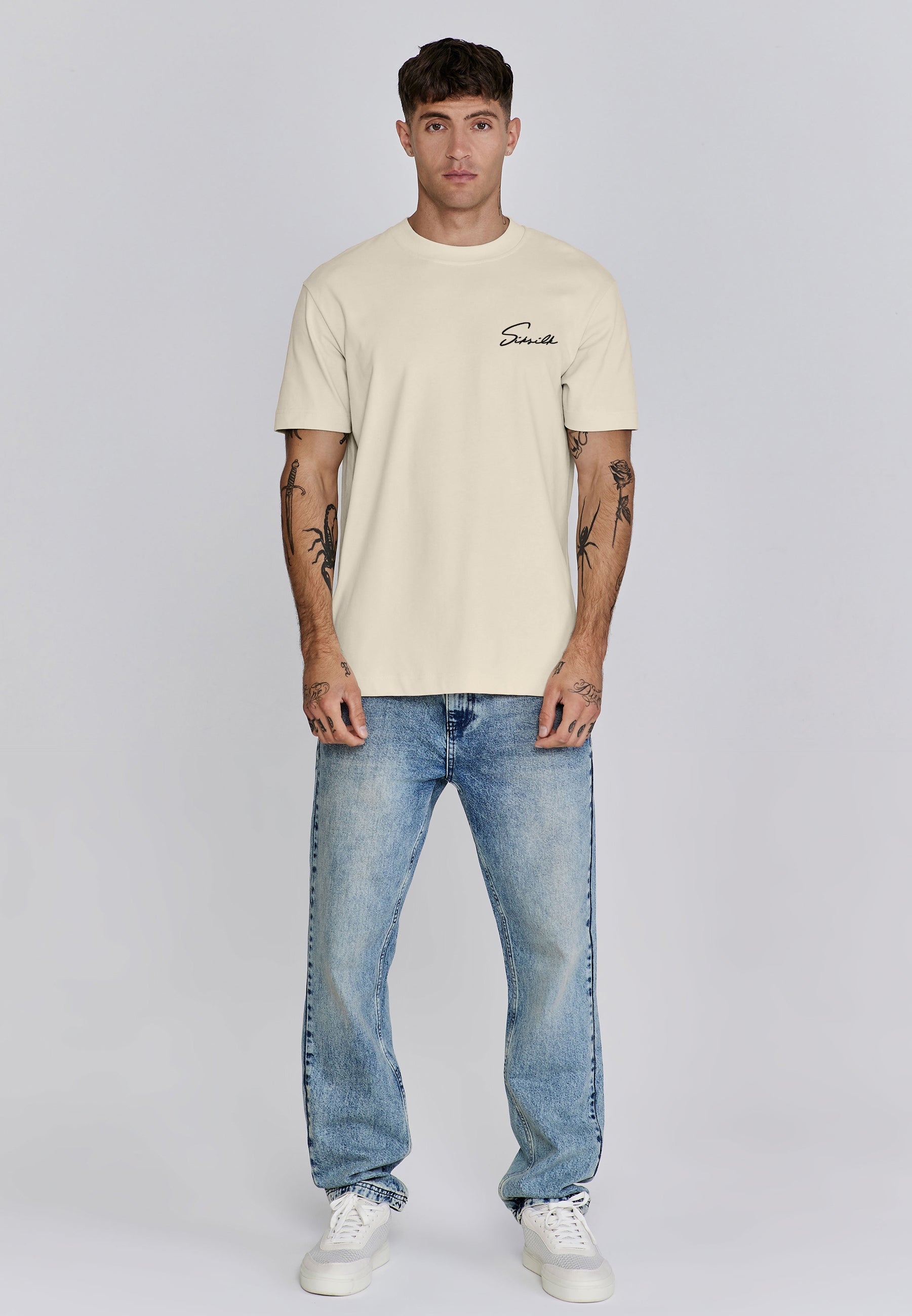 Signature T-Shirt in Ecru T-Shirts SikSilk