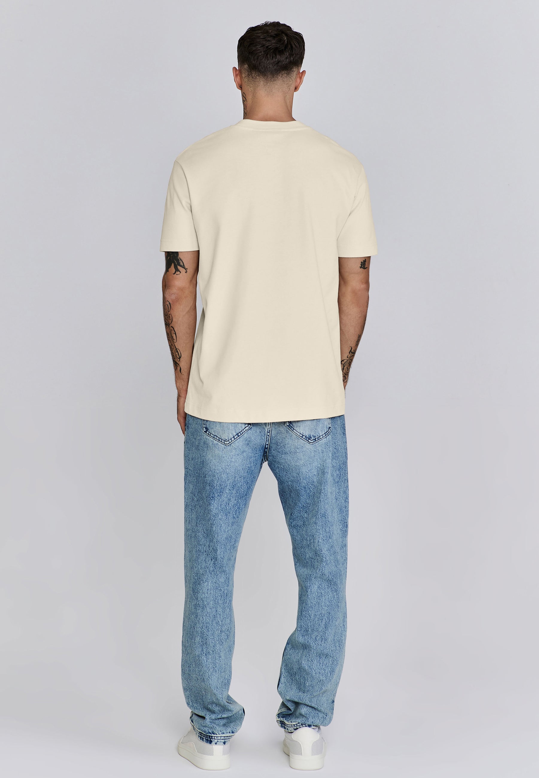 Signature T-Shirt in Ecru T-Shirts SikSilk