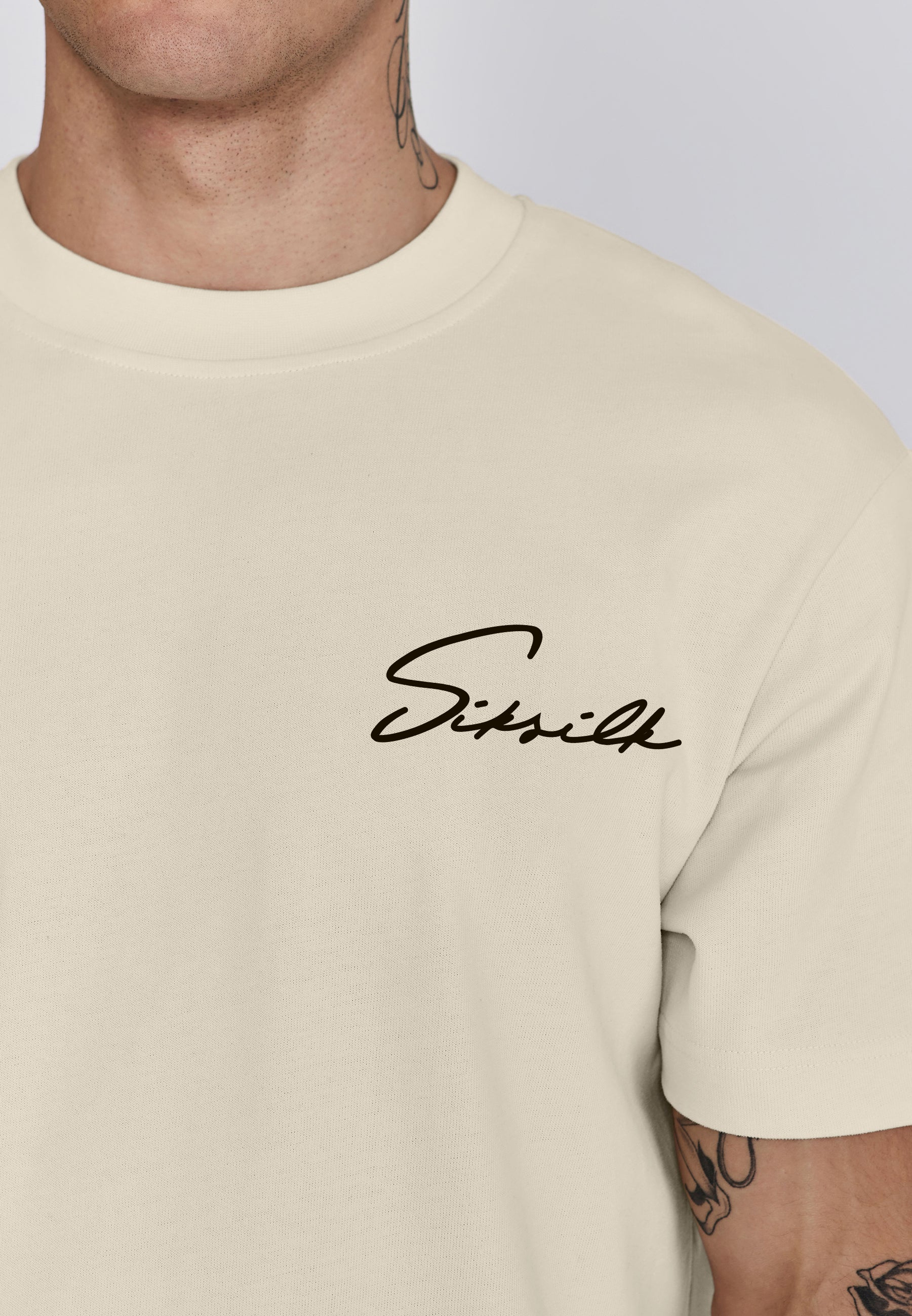 Signature T-Shirt in Ecru T-Shirts SikSilk