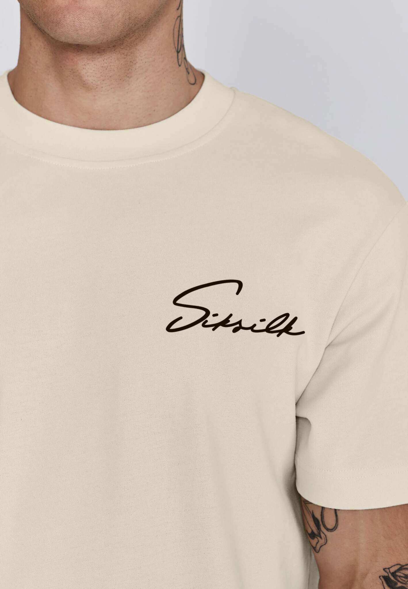 Signature T-Shirt in Ecru T-Shirts SikSilk