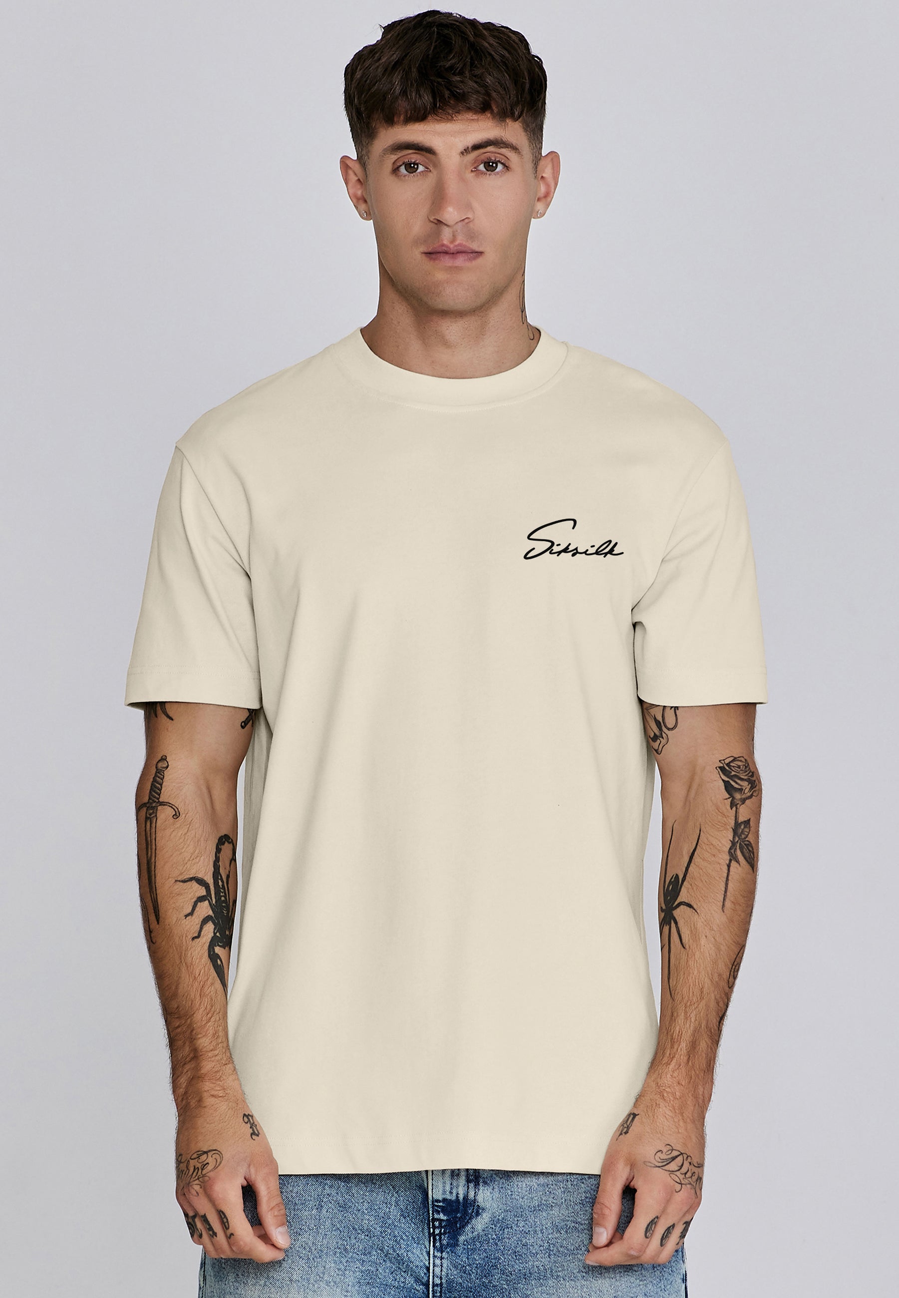 Signature T-Shirt in Ecru T-Shirts SikSilk