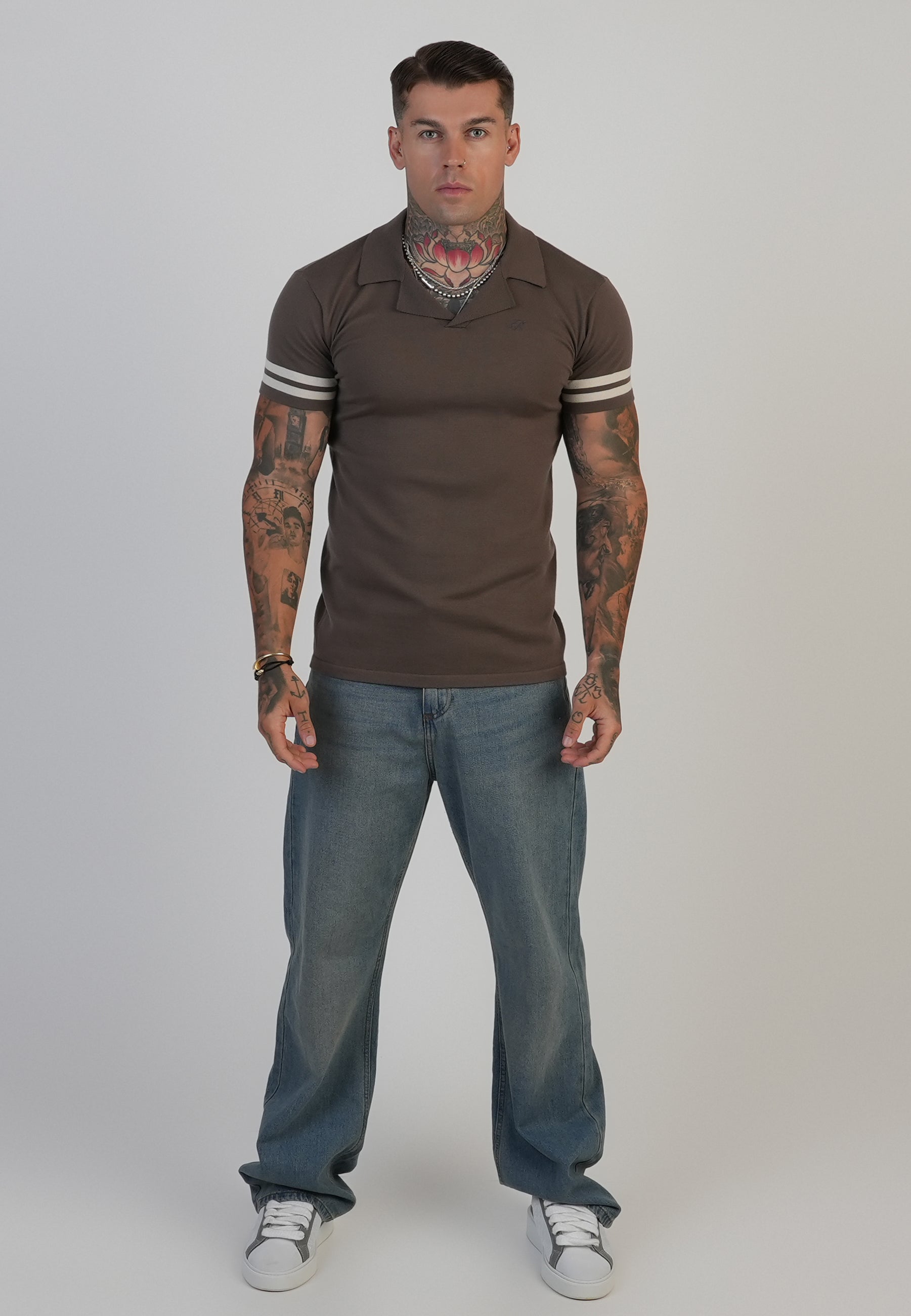 Tournament Revere Polo in Brown T-Shirts SikSilk