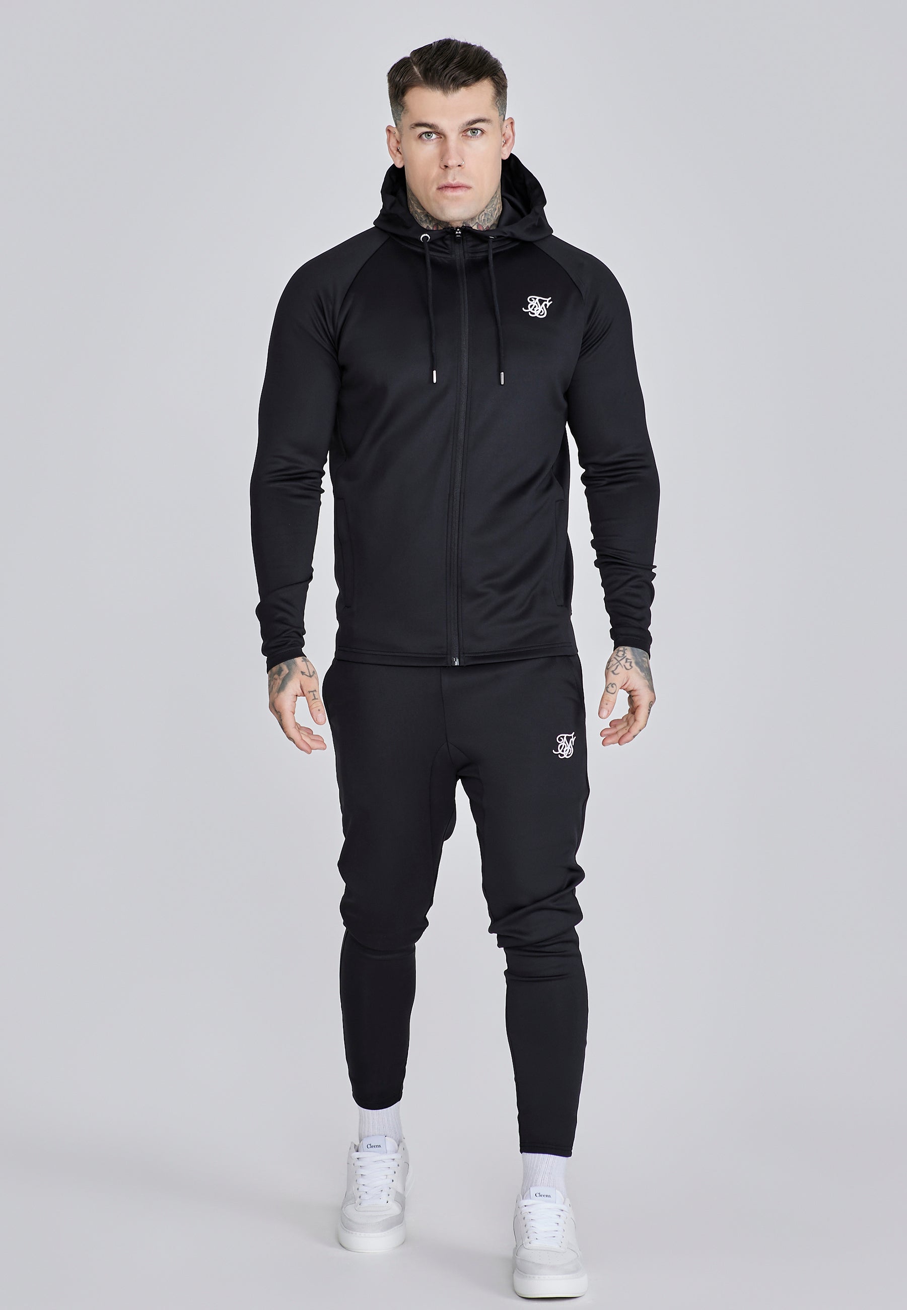 Hoodie and Joggers Set in Black Sets SikSilk