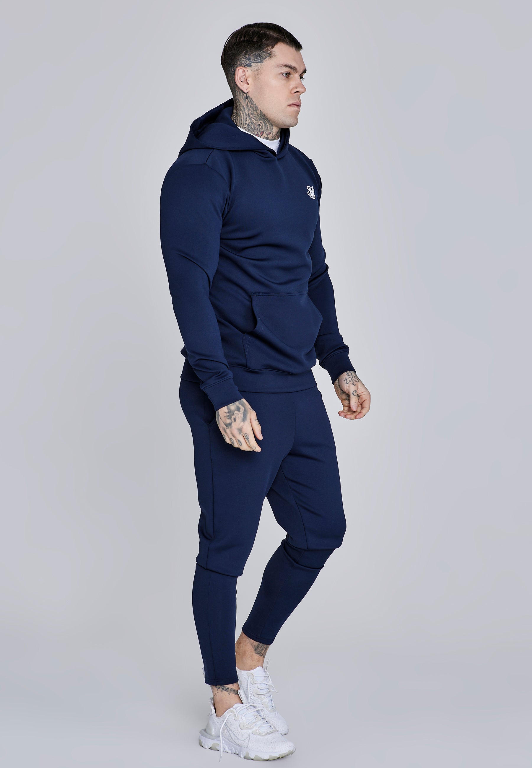 Essentials Poly Hoodie in Navy Kapuzenpullover SikSilk