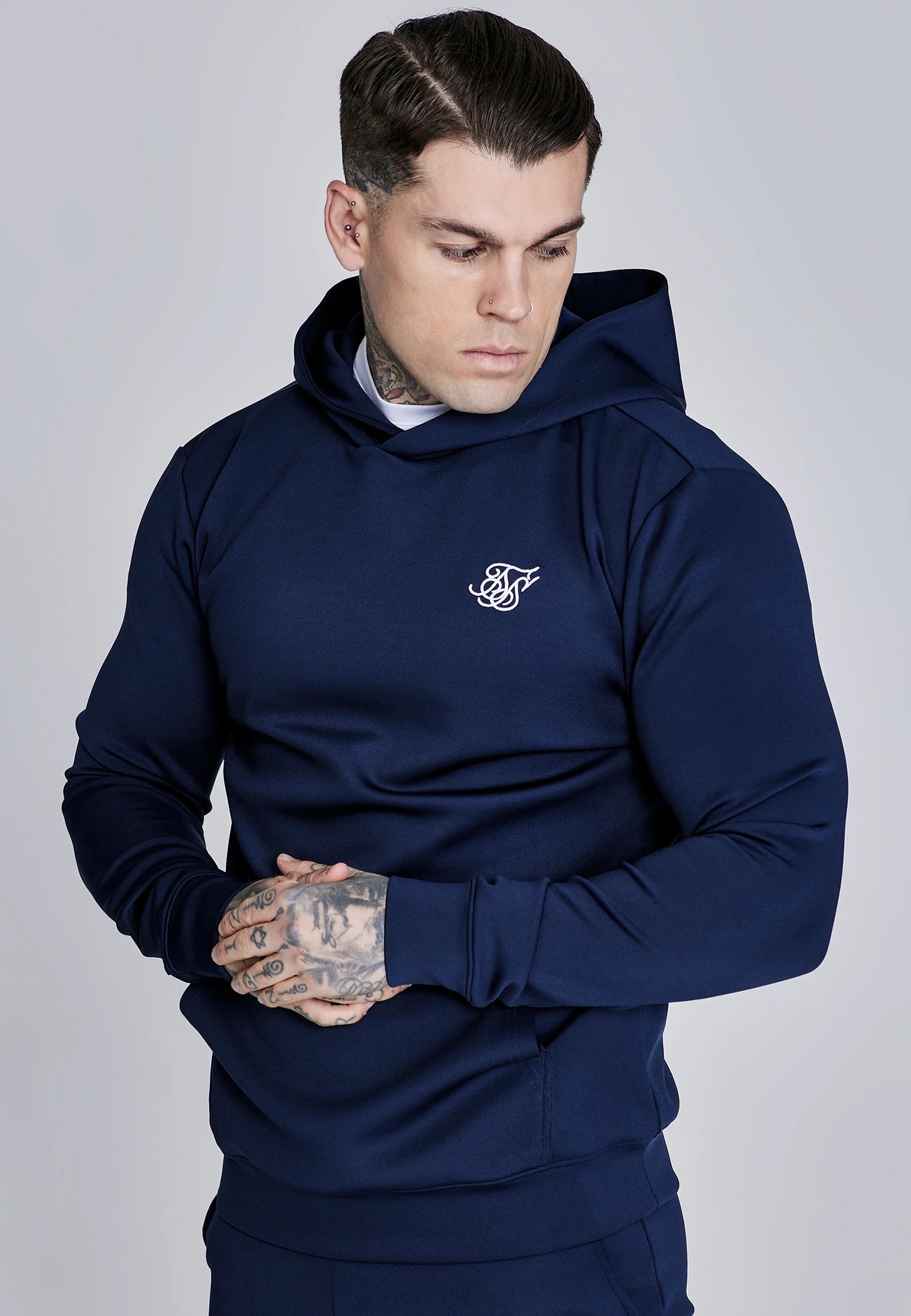 Essentials Poly Hoodie in Navy